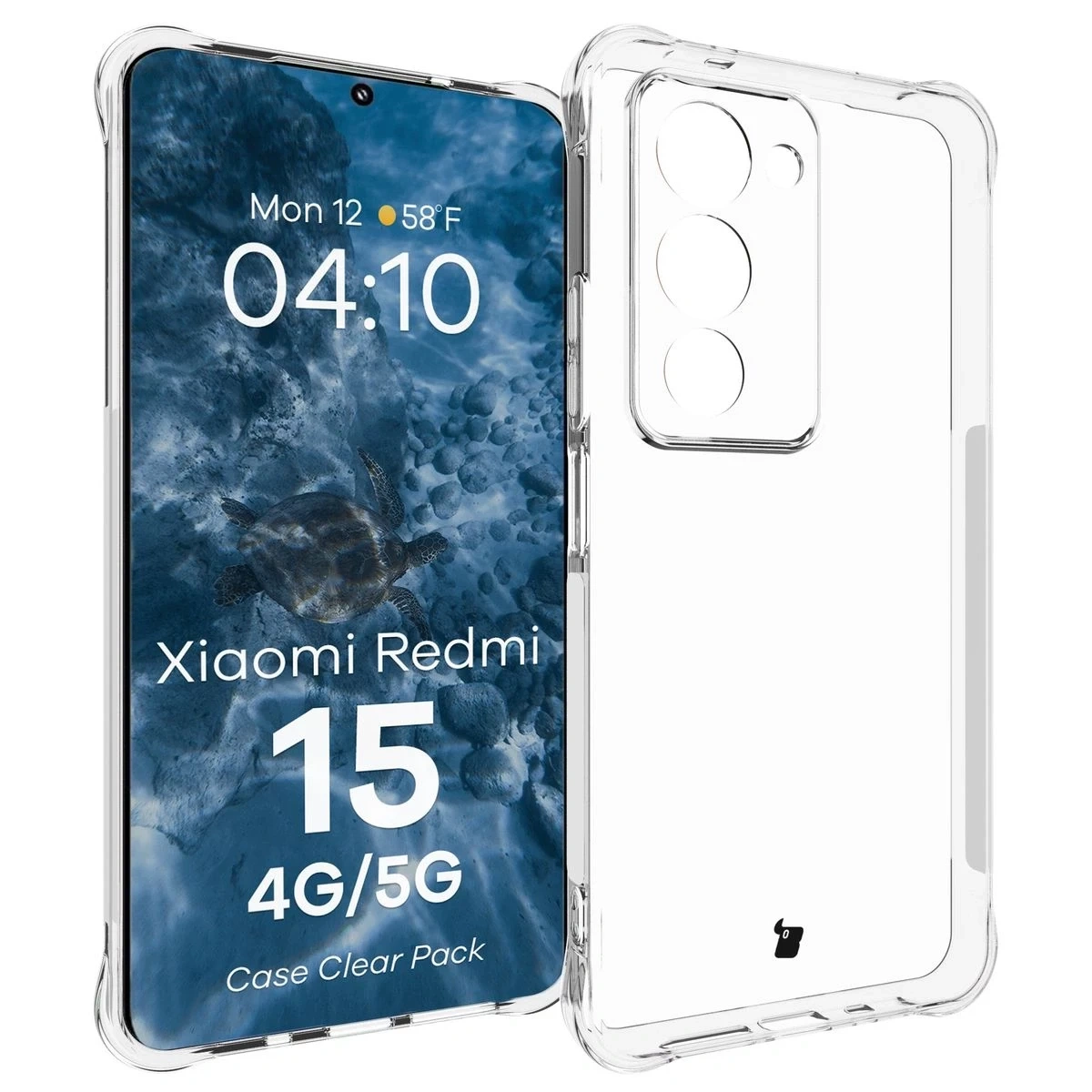 Kryt Bizon Case Clear Pack case + 2x tempered glass Xiaomi Redmi 15 4G / 5G