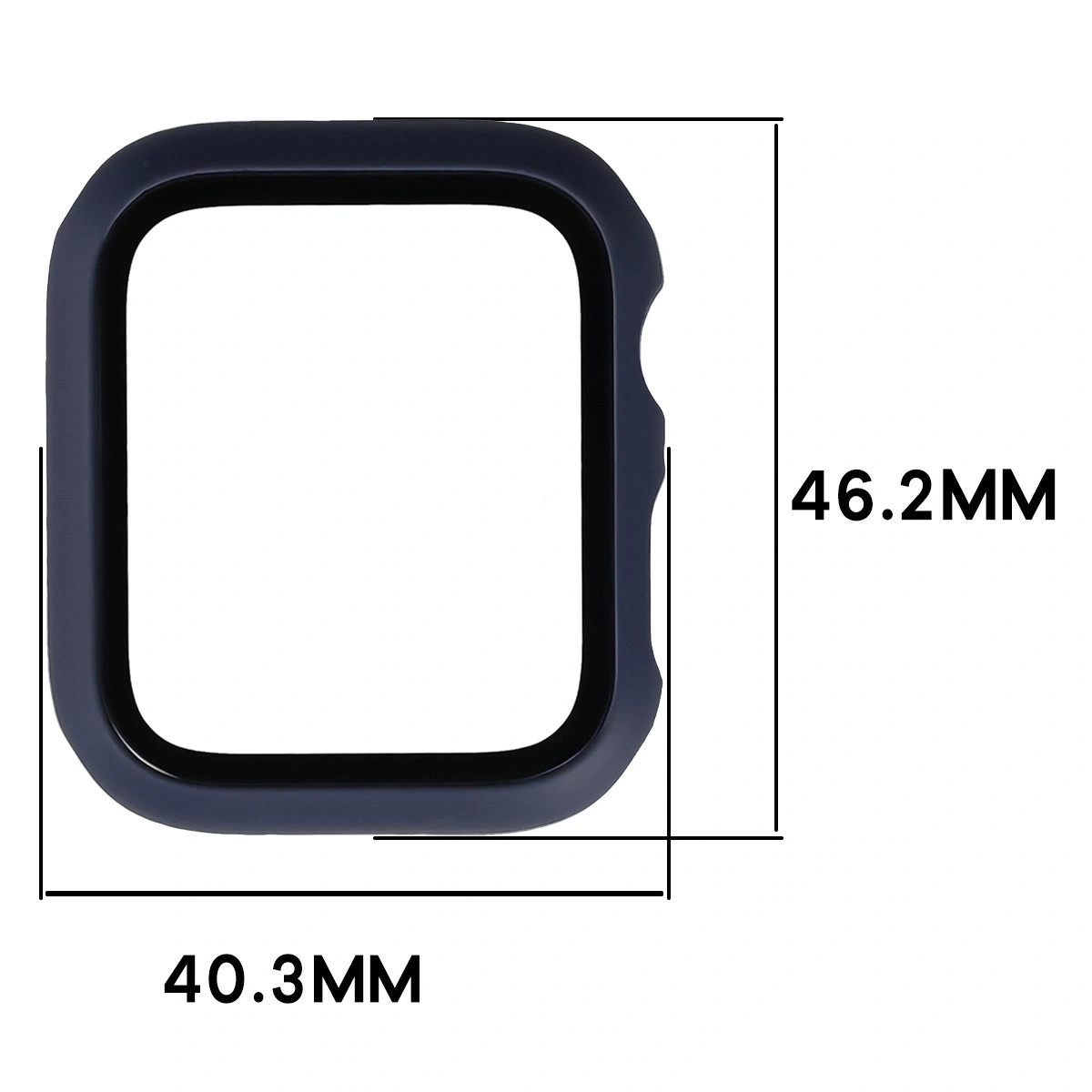 Bizon Case+Glass Watch do Apple Watch SE 3 / SE 2 / SE / 6 / 5 / 4 44mm matte navy blue