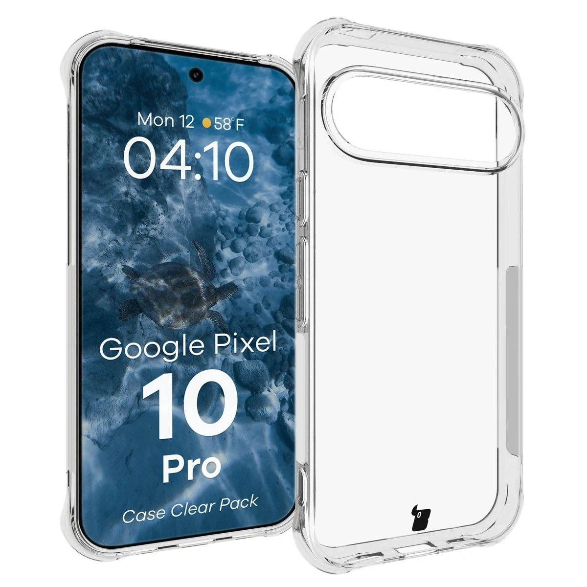 Kryt Bizon Case Clear Pack case + 2x tempered glass + lens glass Google Pixel 10 Pro