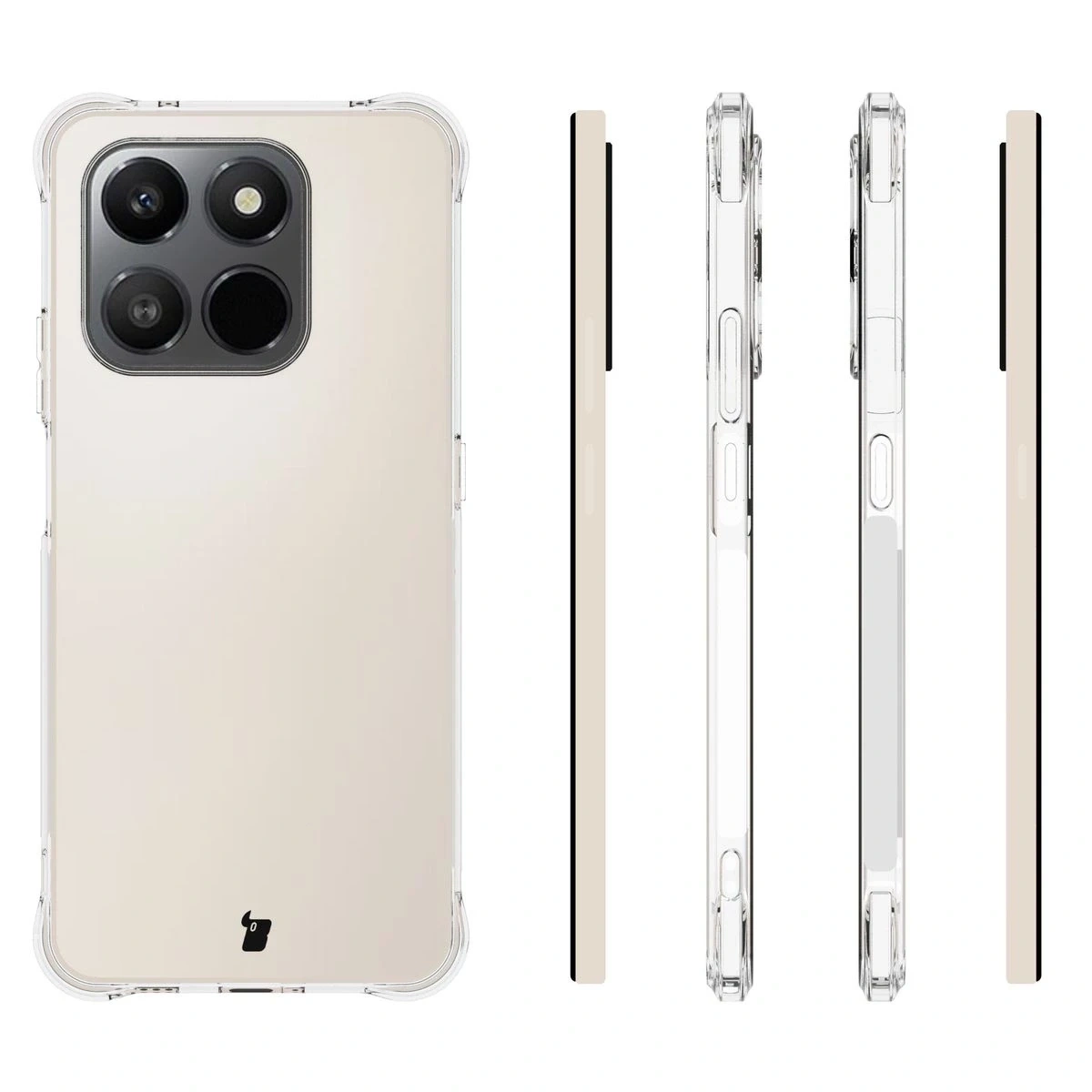 Kryt Bizon Case Clear Pack case + 2x screen protector Honor X7d / Honor 400 Smart