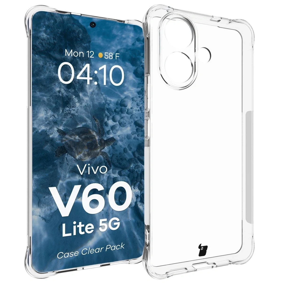 Kryt Bizon Case Clear Pack case + 2x screen protector Vivo V60 Lite 5G