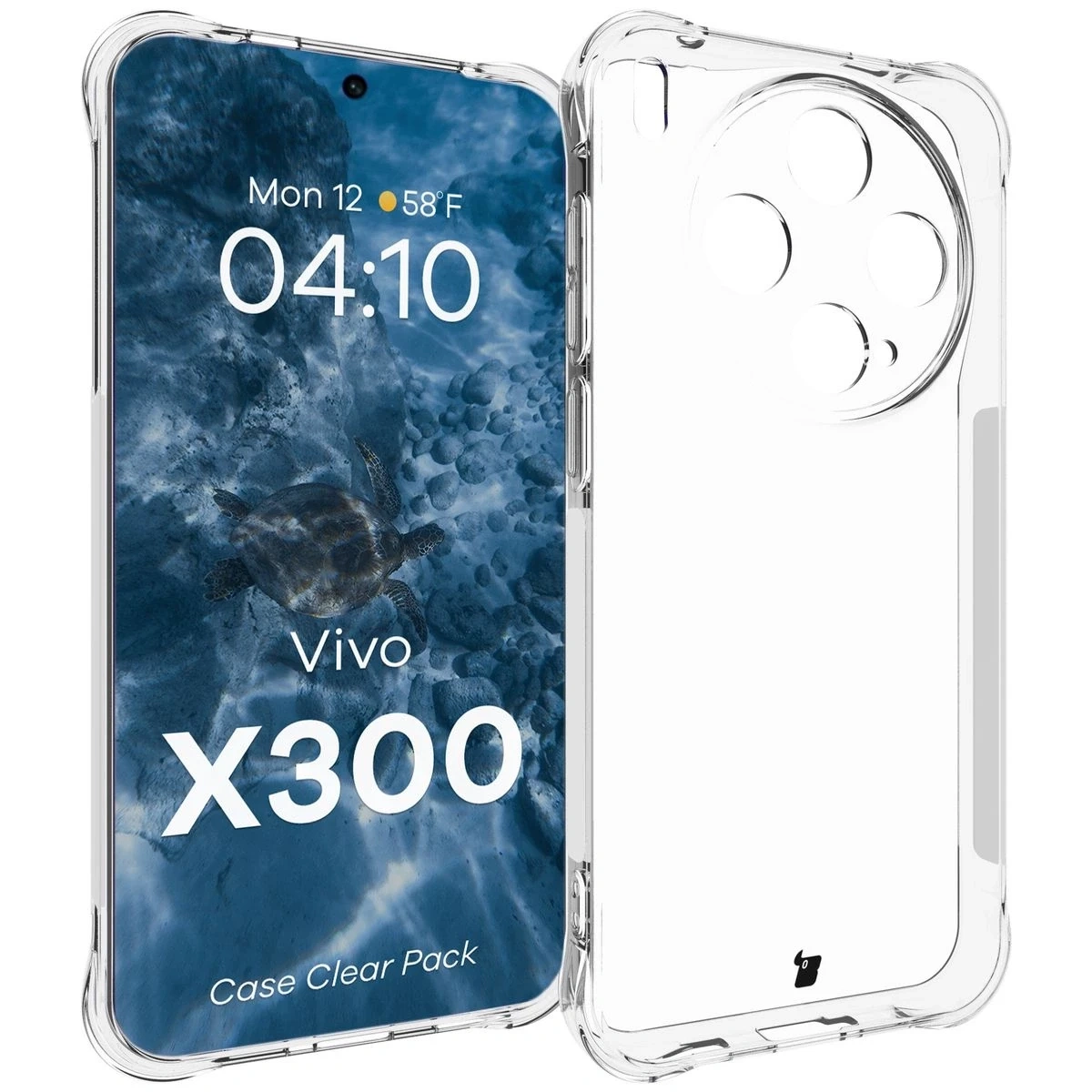 Kryt Bizon Case Clear Pack case + 2x screen protector Vivo X300
