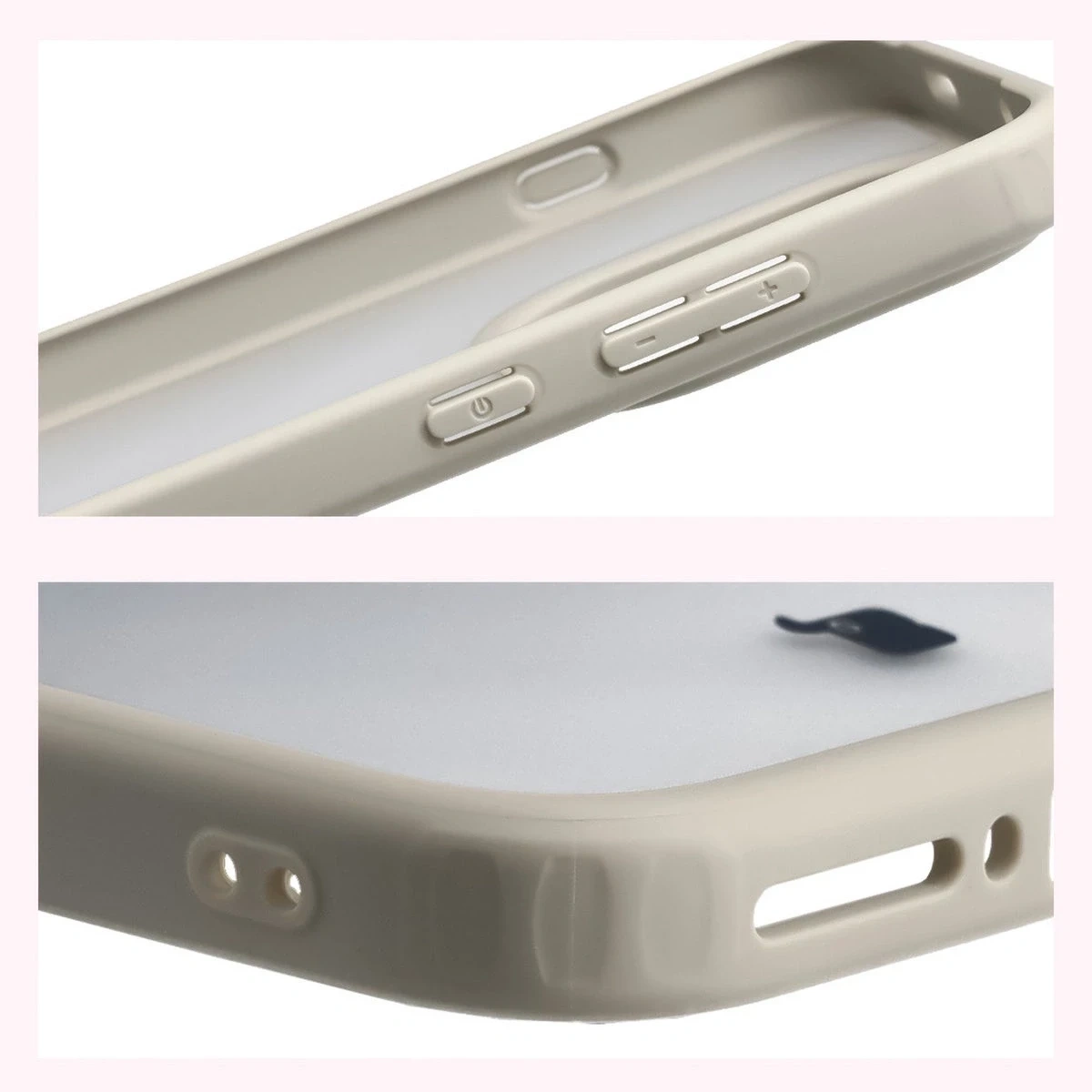 Kryt Bizon Case Angelo OnePlus 15 semi-transparent with a beige frame