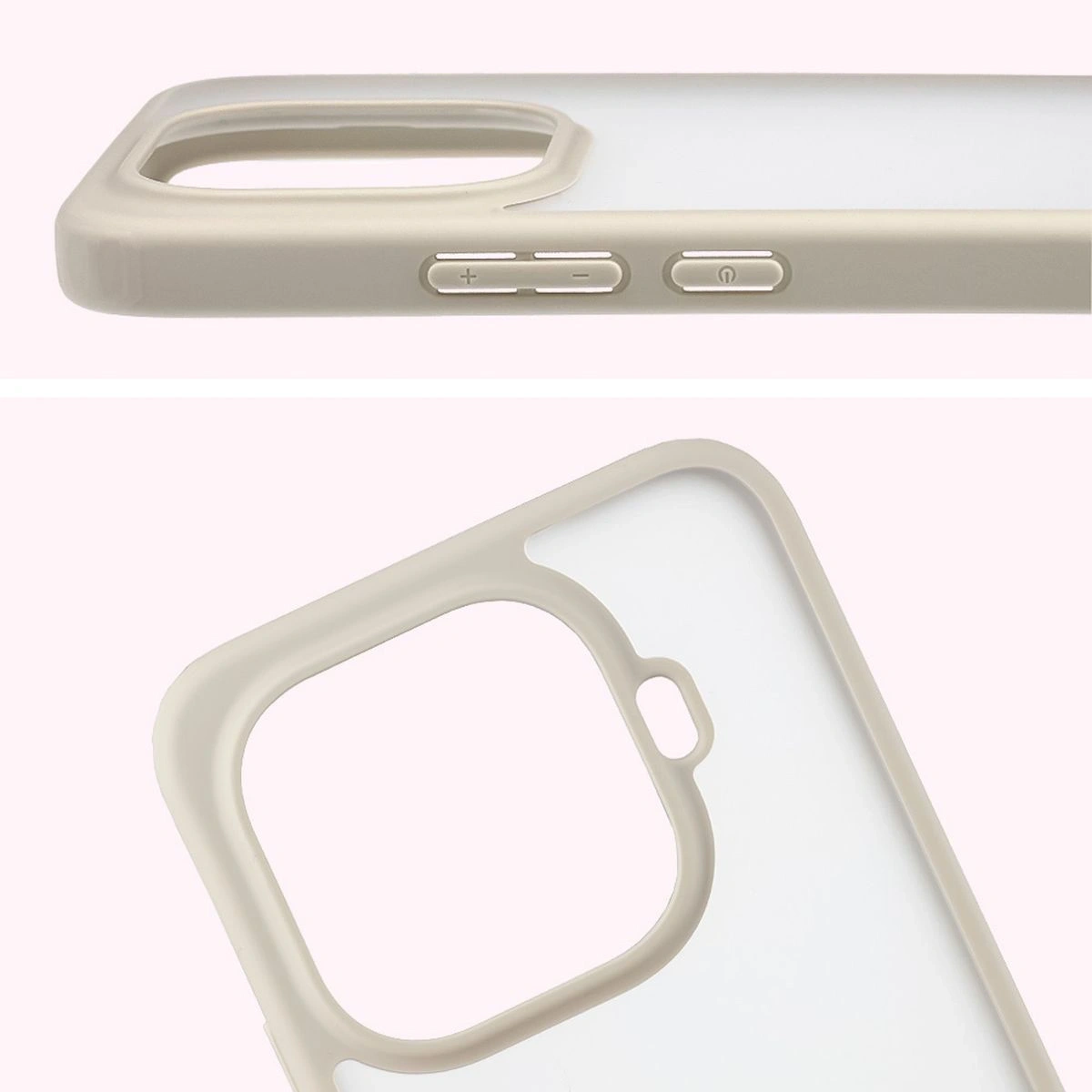 Kryt Bizon Case Angelo Xiaomi 15T Pro semi-transparent with a beige frame