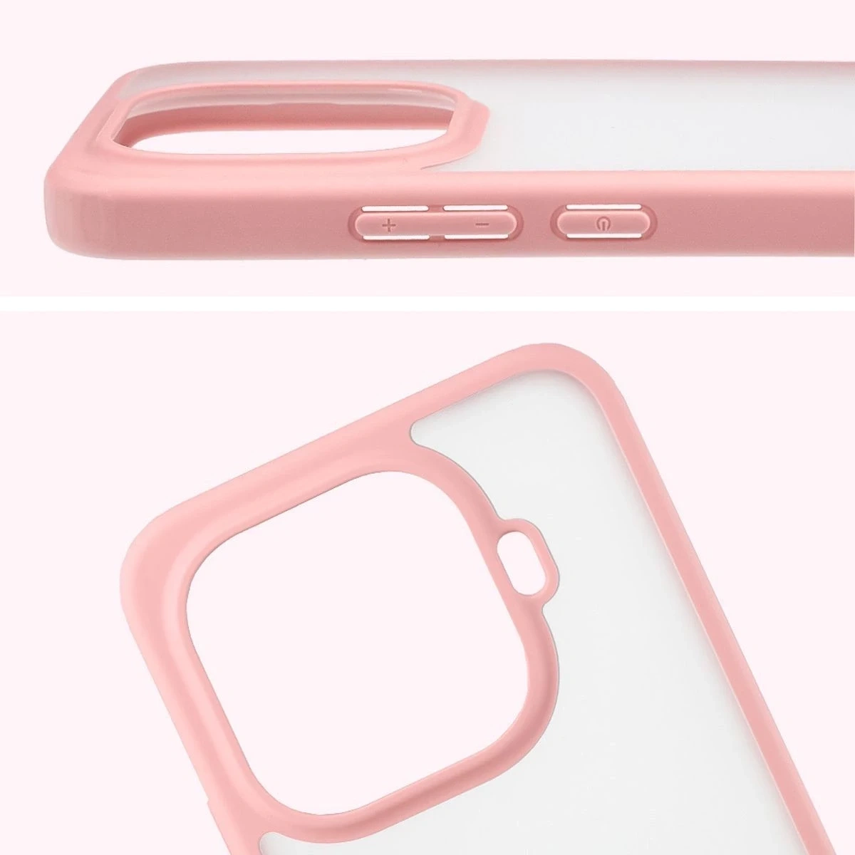 Kryt Bizon Case Angelo Xiaomi 15T Pro semi-transparent with a light pink frame