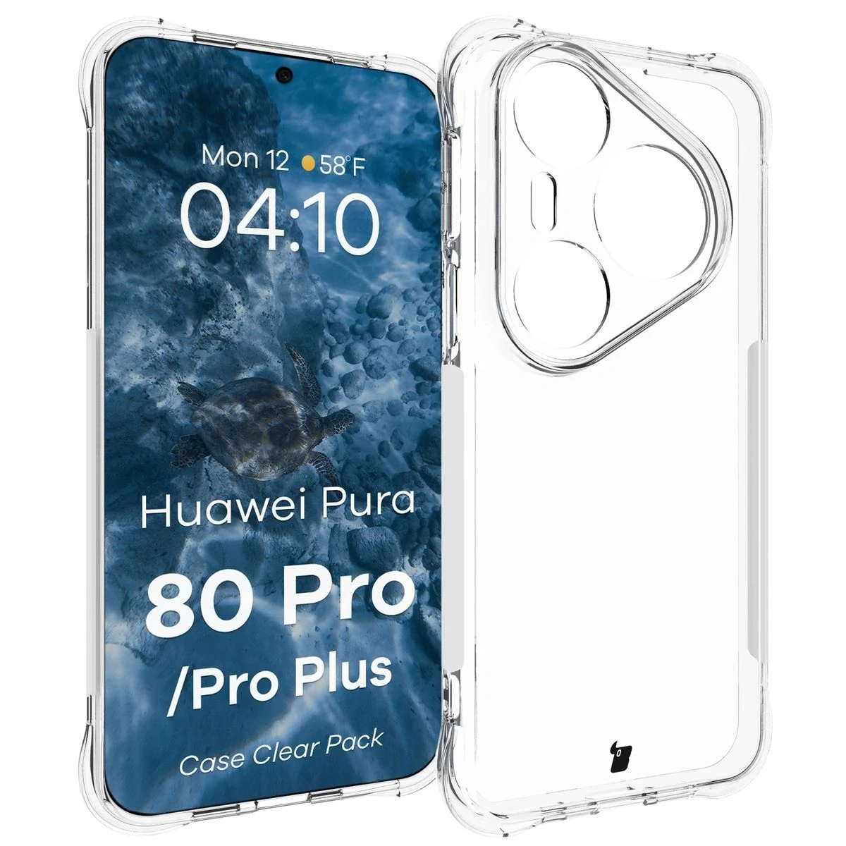 Kryt Bizon Case Clear Pack case + 2x screen film Huawei Pura 80 Pro / Pro+ Plus