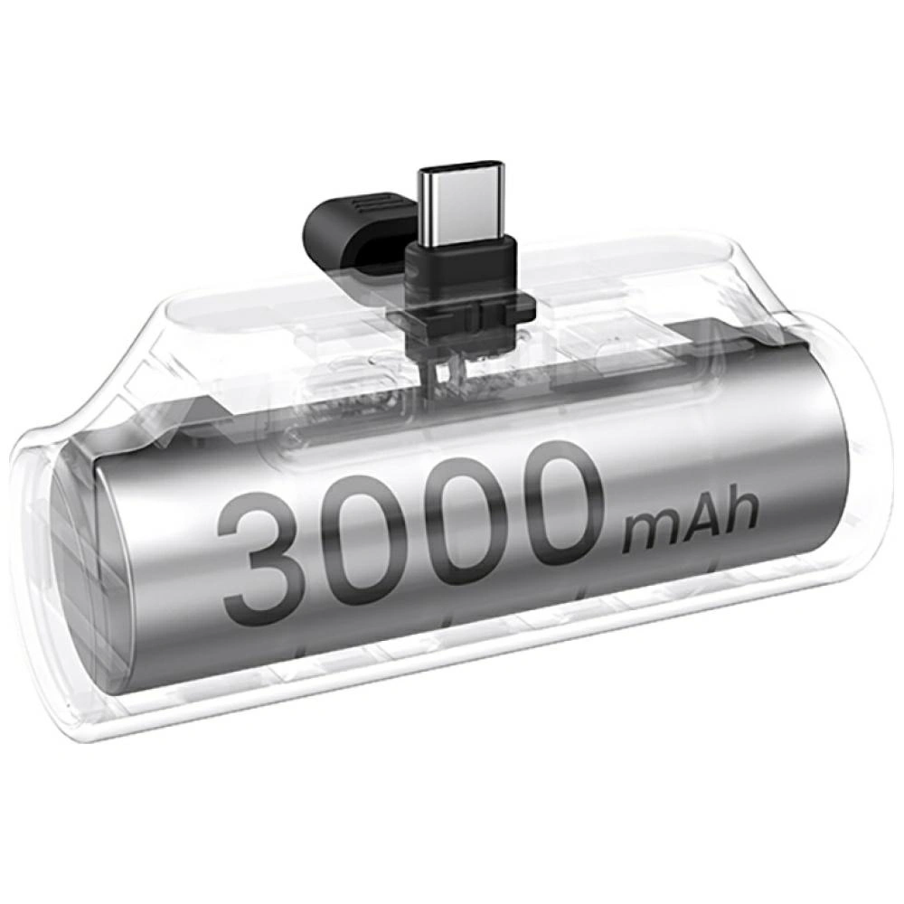 Kryt USAMS PB79 Mini Tail Plug Portable Powerbank 3000mAh USB-C silver
