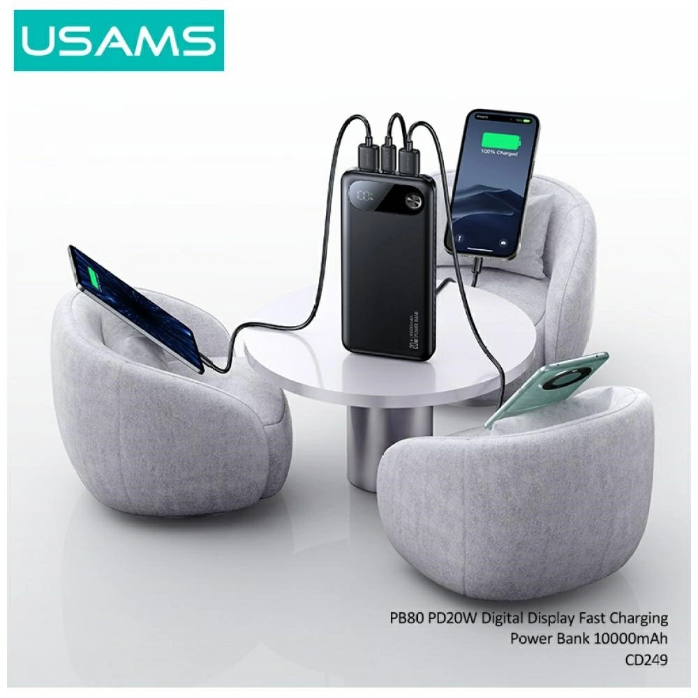 USAMS PB80 PD20W 10000mAh white