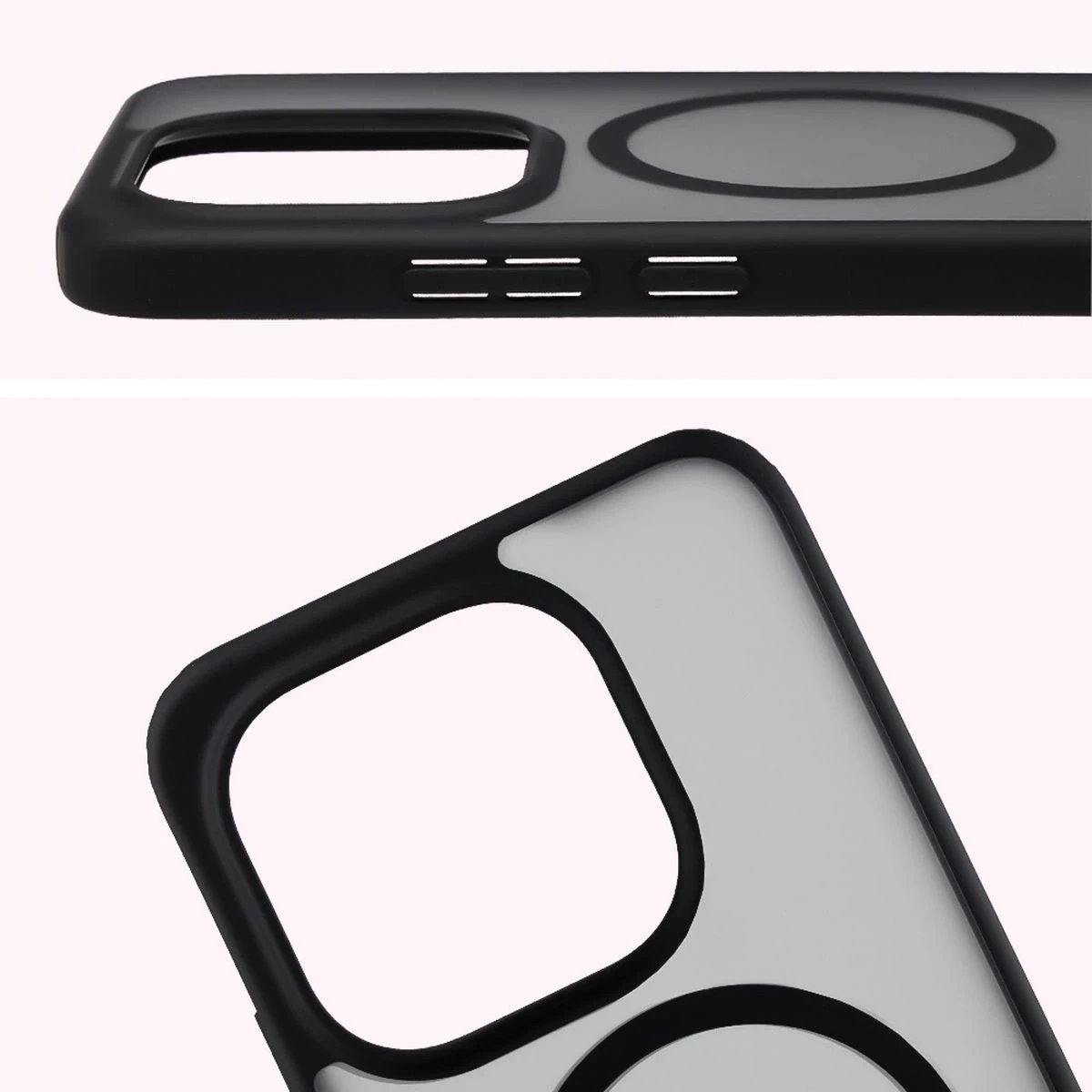 Kryt z pierścieniem magnetycznym Bizon Case MatteO do Xiaomi 15T przydymione-barva černá