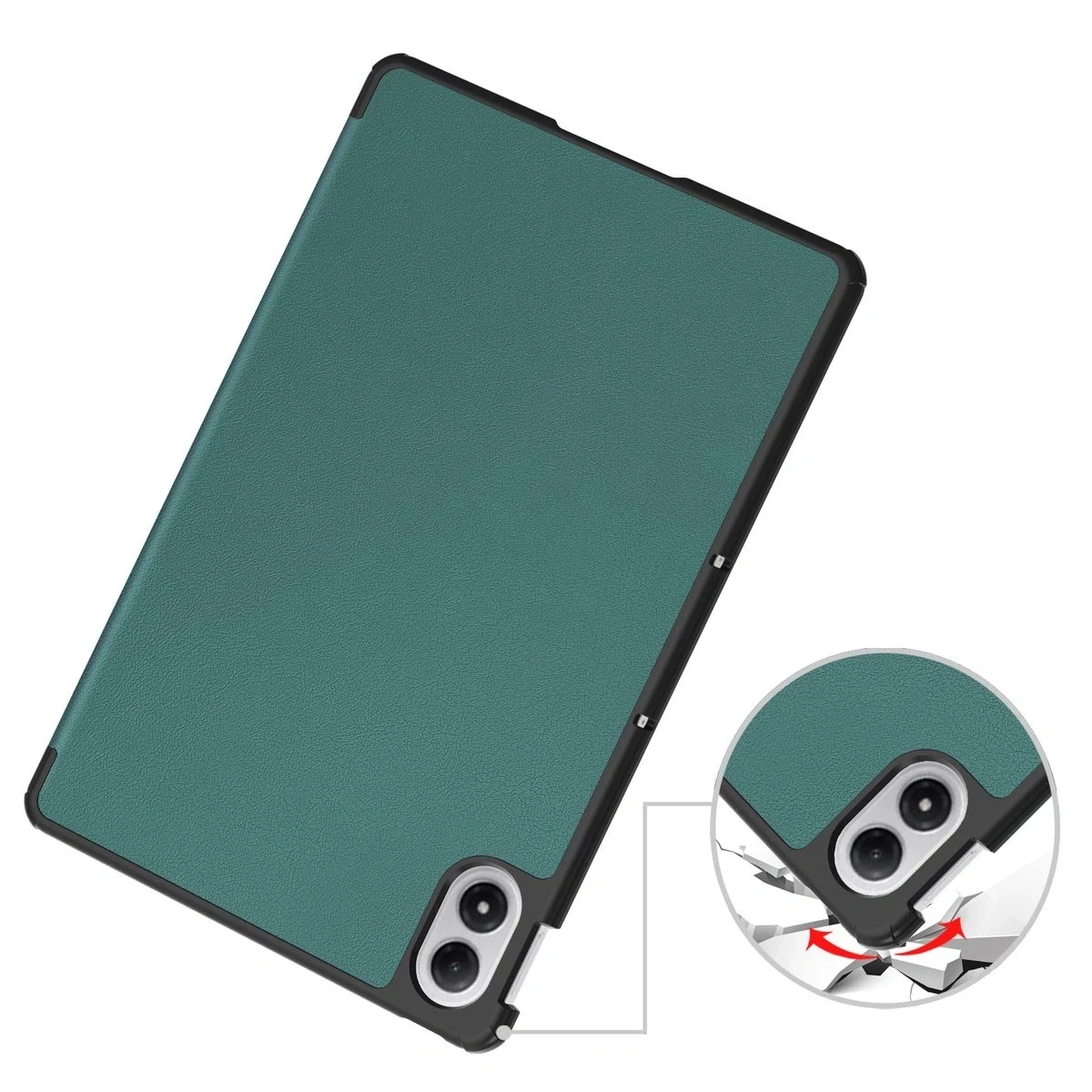 Knížkové pouzdro Bizon Case Tab Croc do Xiaomi Redmi Pad 2 Pro barva tmavě zelená