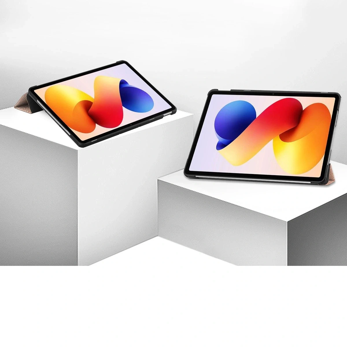 Knížkové pouzdro Bizon Case Tab Croc do Xiaomi Redmi Pad 2 Pro różowozłote