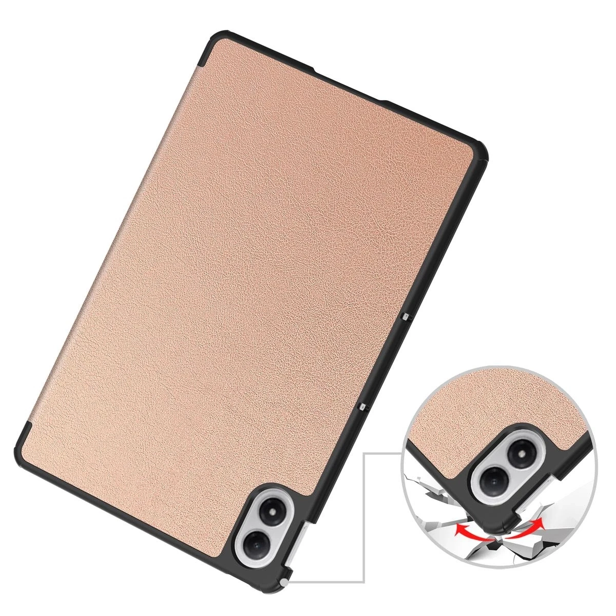 Knížkové pouzdro Bizon Case Tab Croc do Xiaomi Redmi Pad 2 Pro różowozłote