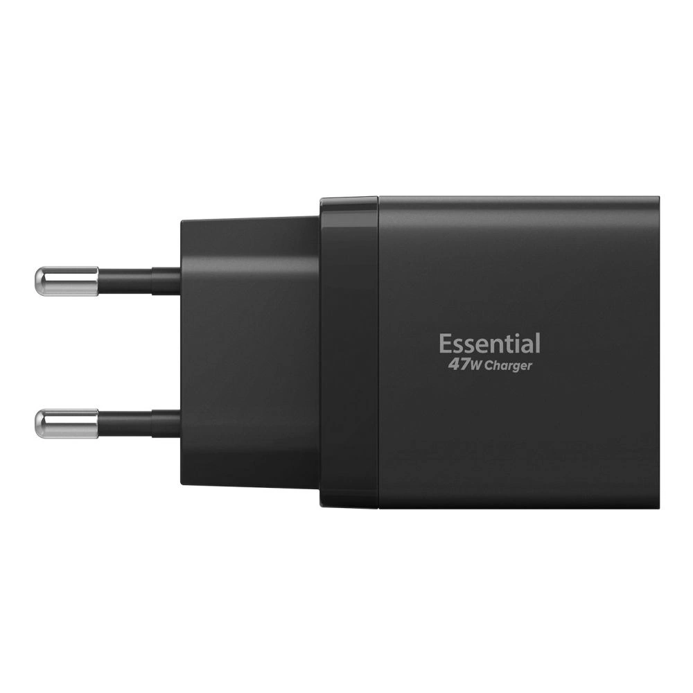 Síťová nabíječka Spigen Essential EE472EU 2xUSB-C Network Charger 47W Black