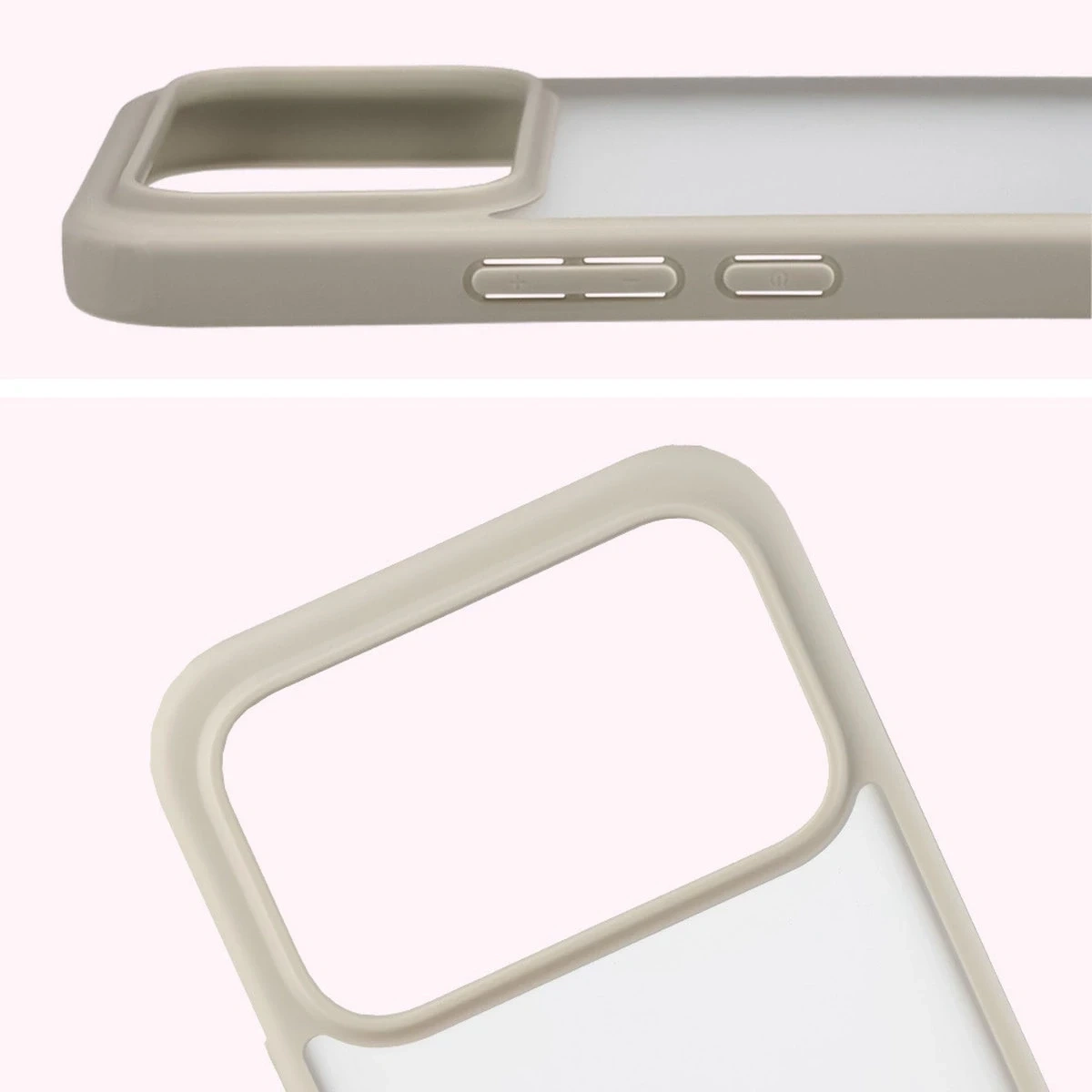 Kryt Bizon Case Angelo Xiaomi POCO F8 Ultra semi-transparent with a beige frame