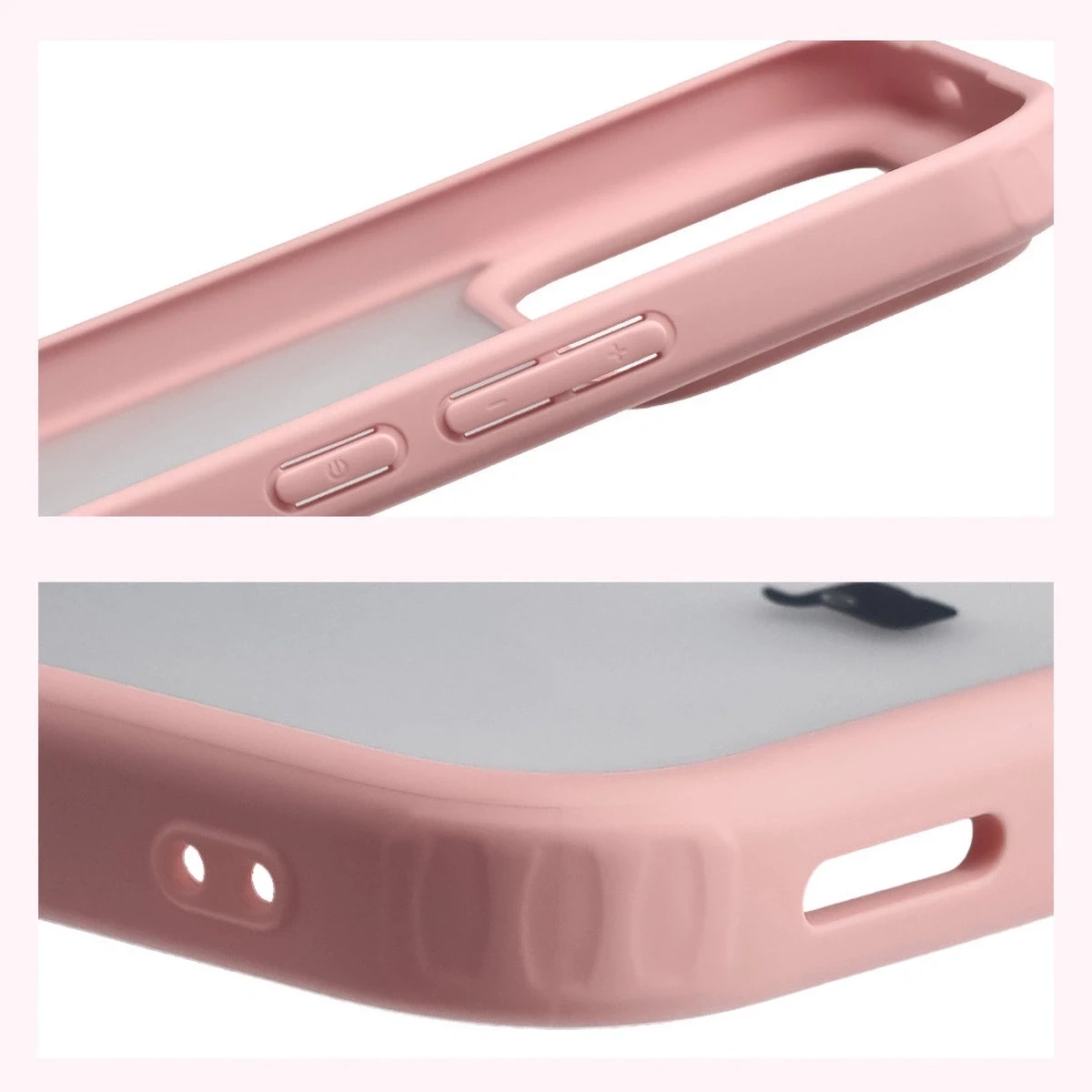 Kryt Bizon Case Angelo Xiaomi POCO F8 Ultra semi-transparent with a light pink frame