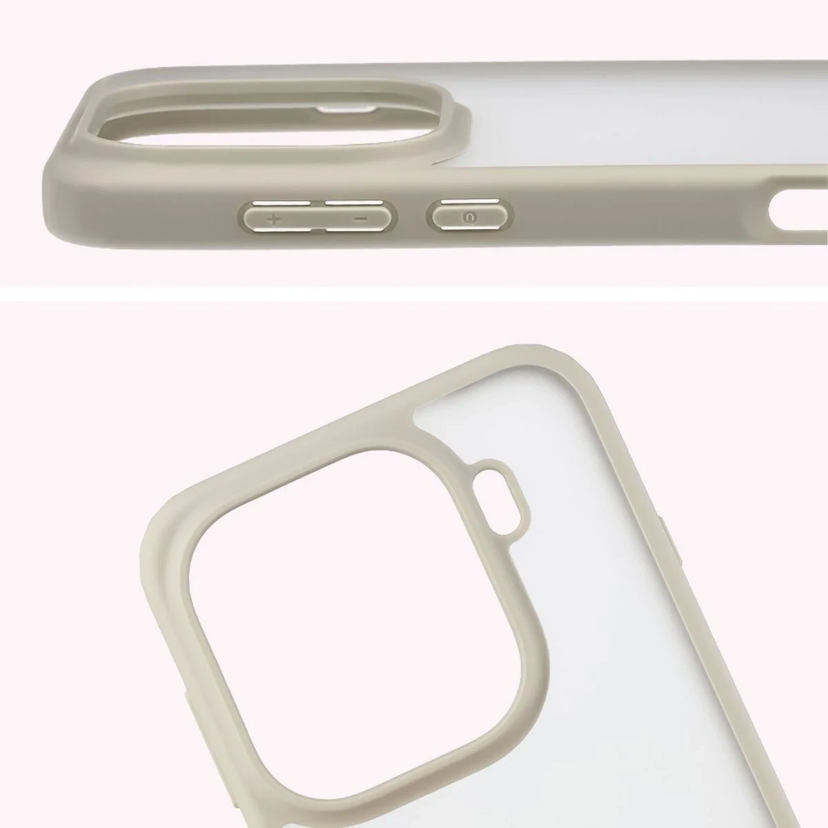 Kryt Bizon Case Angelo Oppo Find X9 Pro semi-transparent with a beige frame