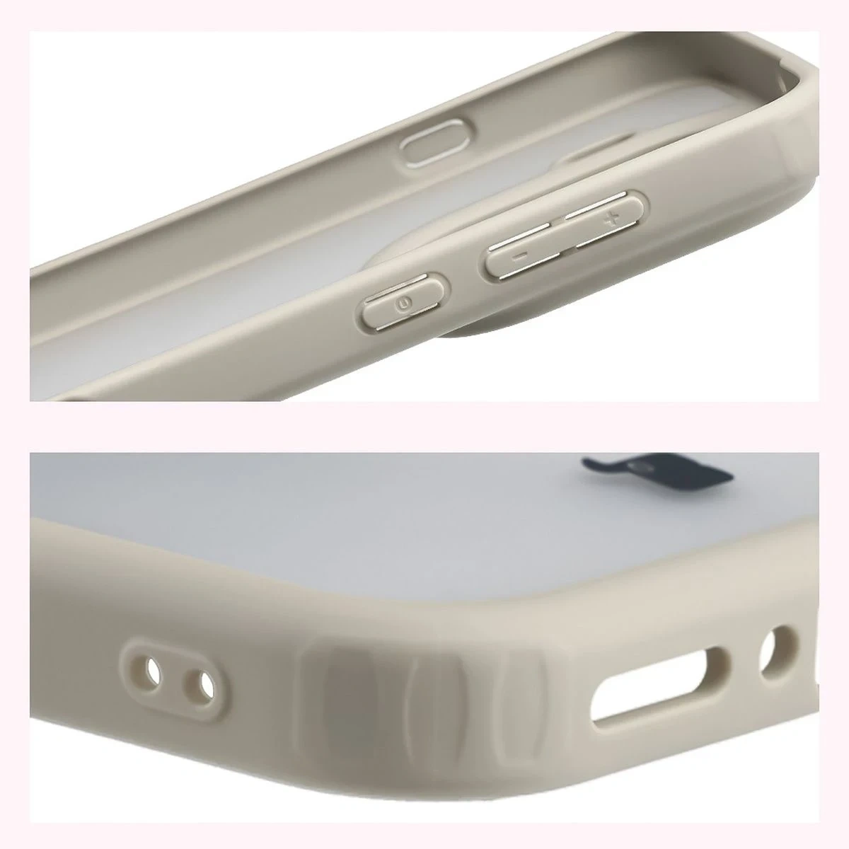 Kryt Bizon Case Angelo Oppo Find X9 Pro semi-transparent with a beige frame