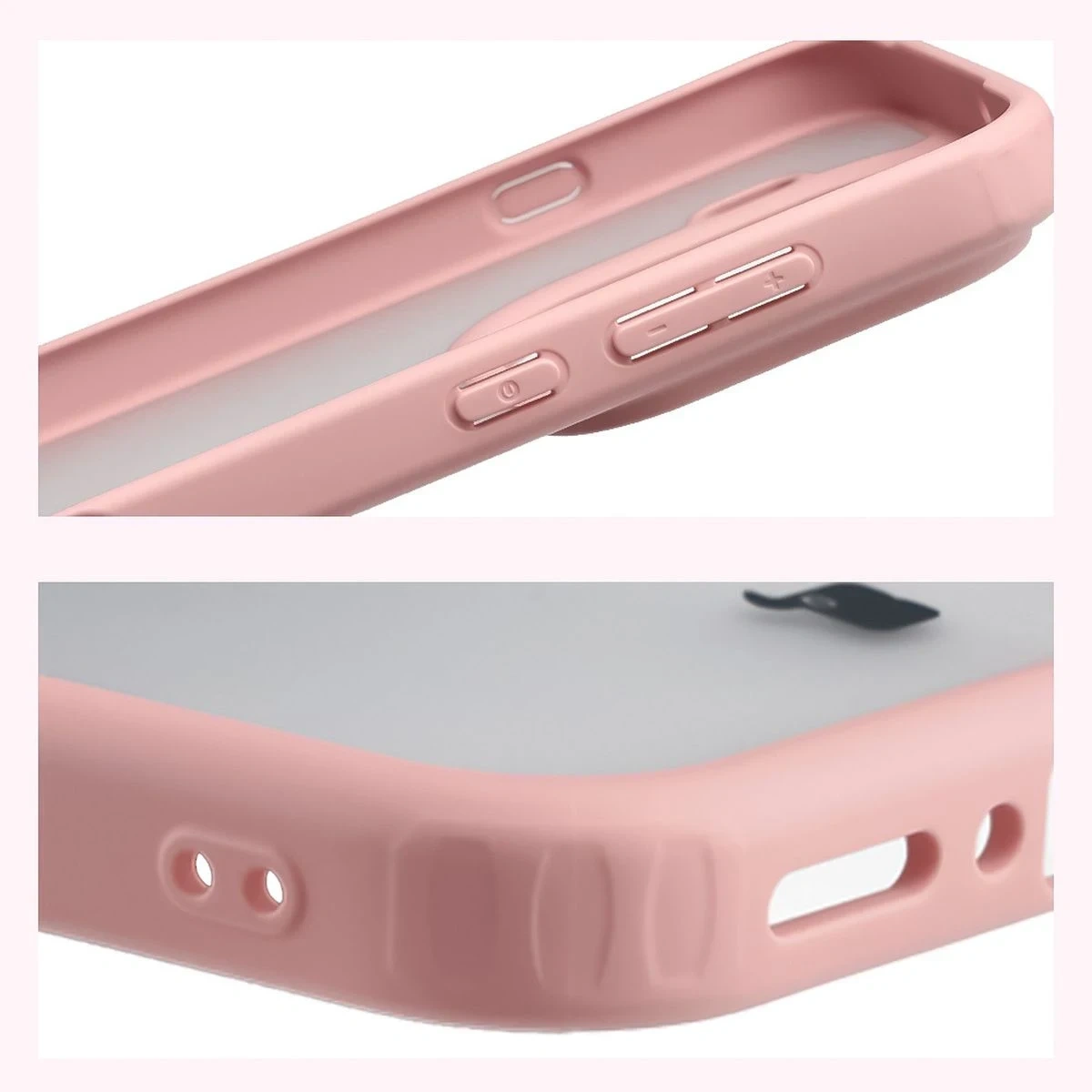 Kryt Bizon Case Angelo Oppo Find X9 Pro semi-transparent with a light pink frame