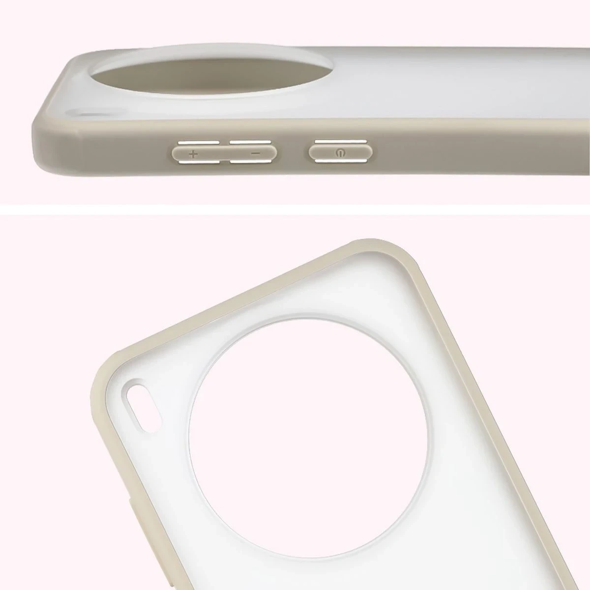Kryt Bizon Case Angelo Vivo X300 semi-transparent with a beige frame