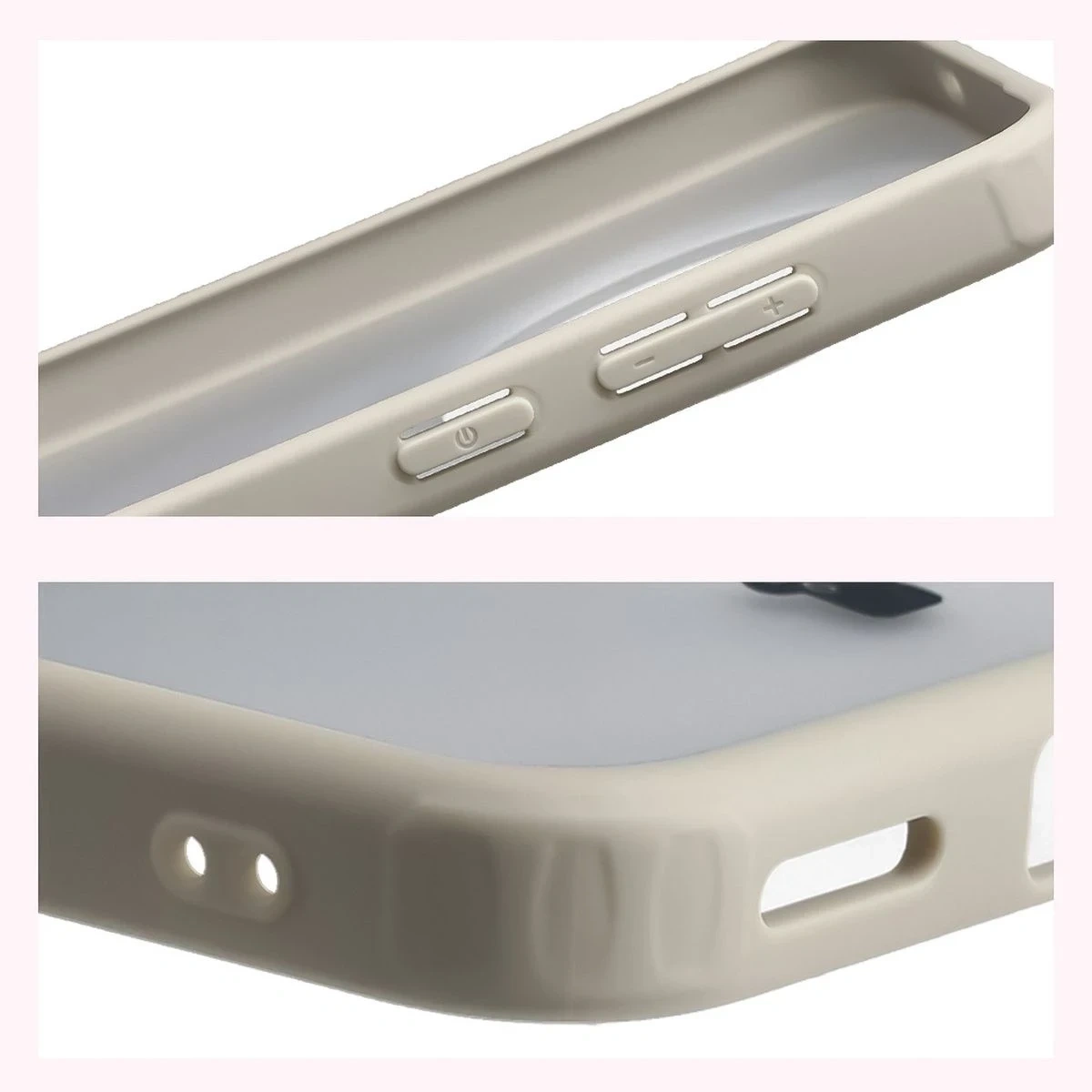Kryt Bizon Case Angelo Vivo X300 semi-transparent with a beige frame