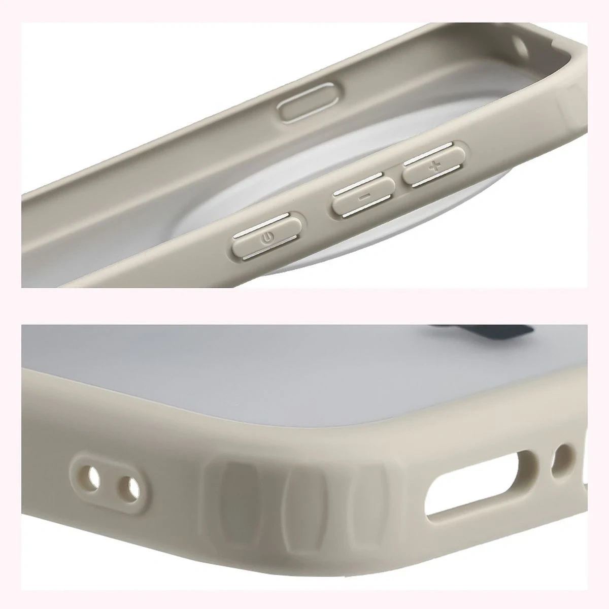 Kryt Bizon Case Angelo Vivo X300 Pro semi-transparent with a beige frame