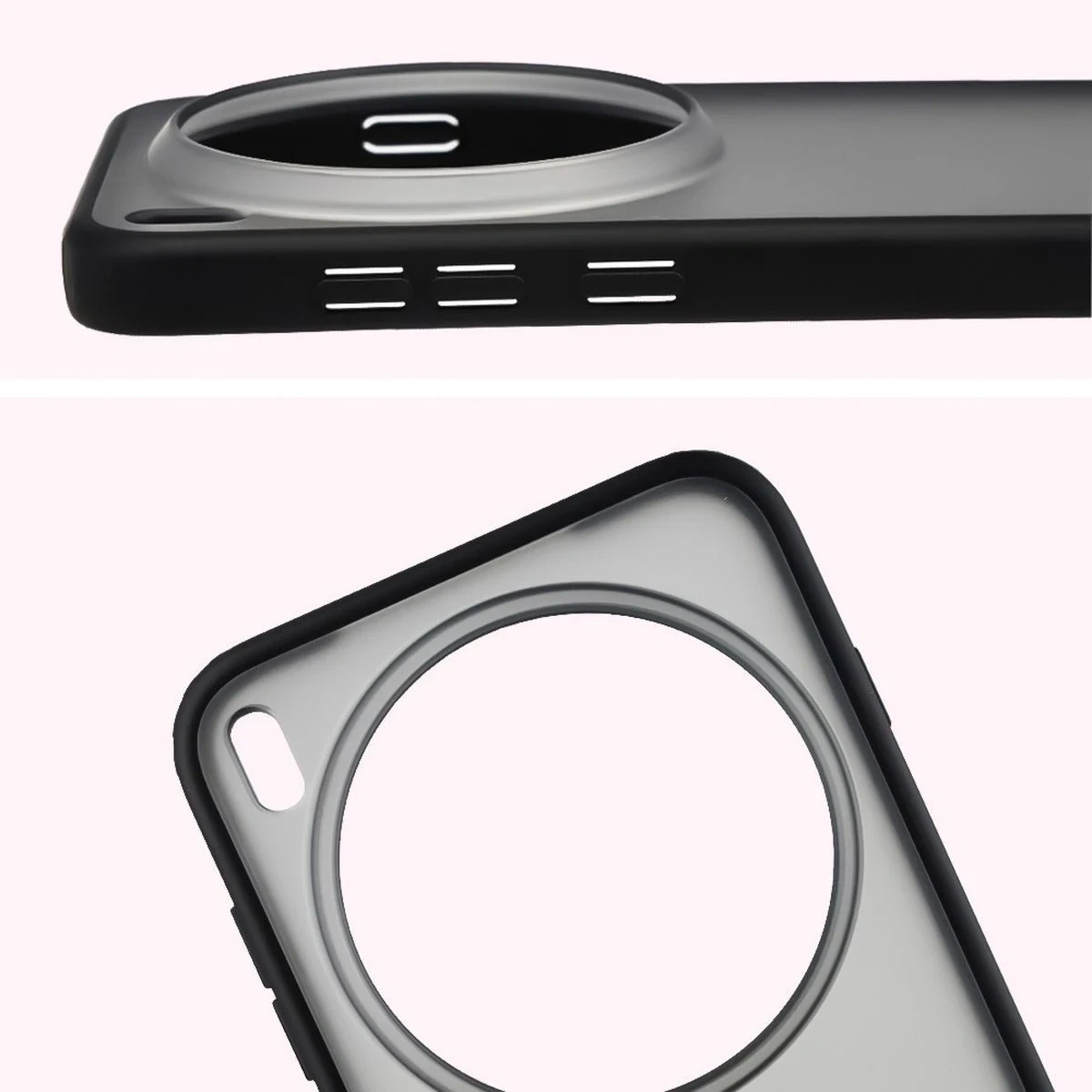 Kryt Bizon Case Angelo Vivo X300 Pro smoked with a black frame