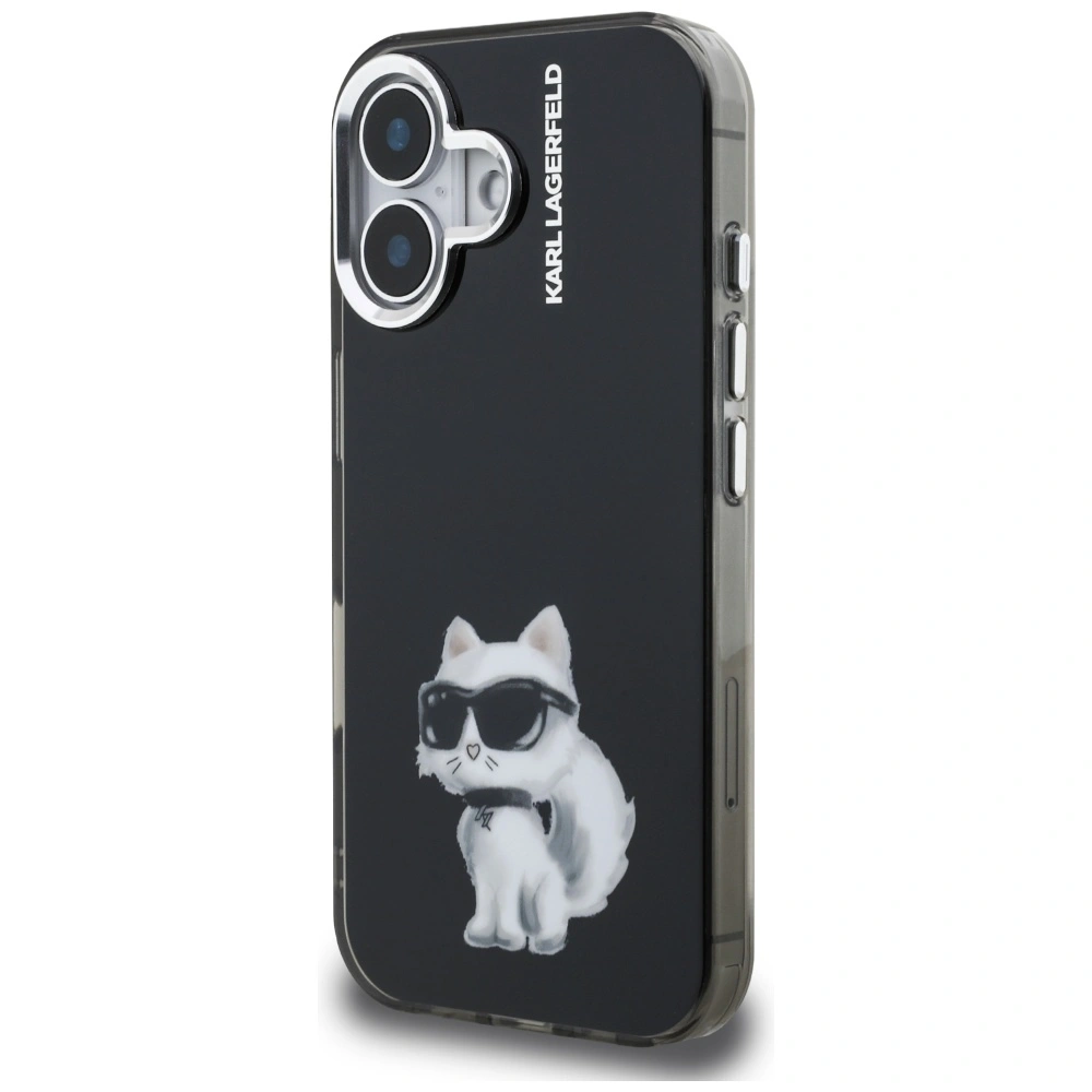 Kryt Karl Lagerfeld IML Aquarelle Choupette & Logo Apple iPhone 16 black