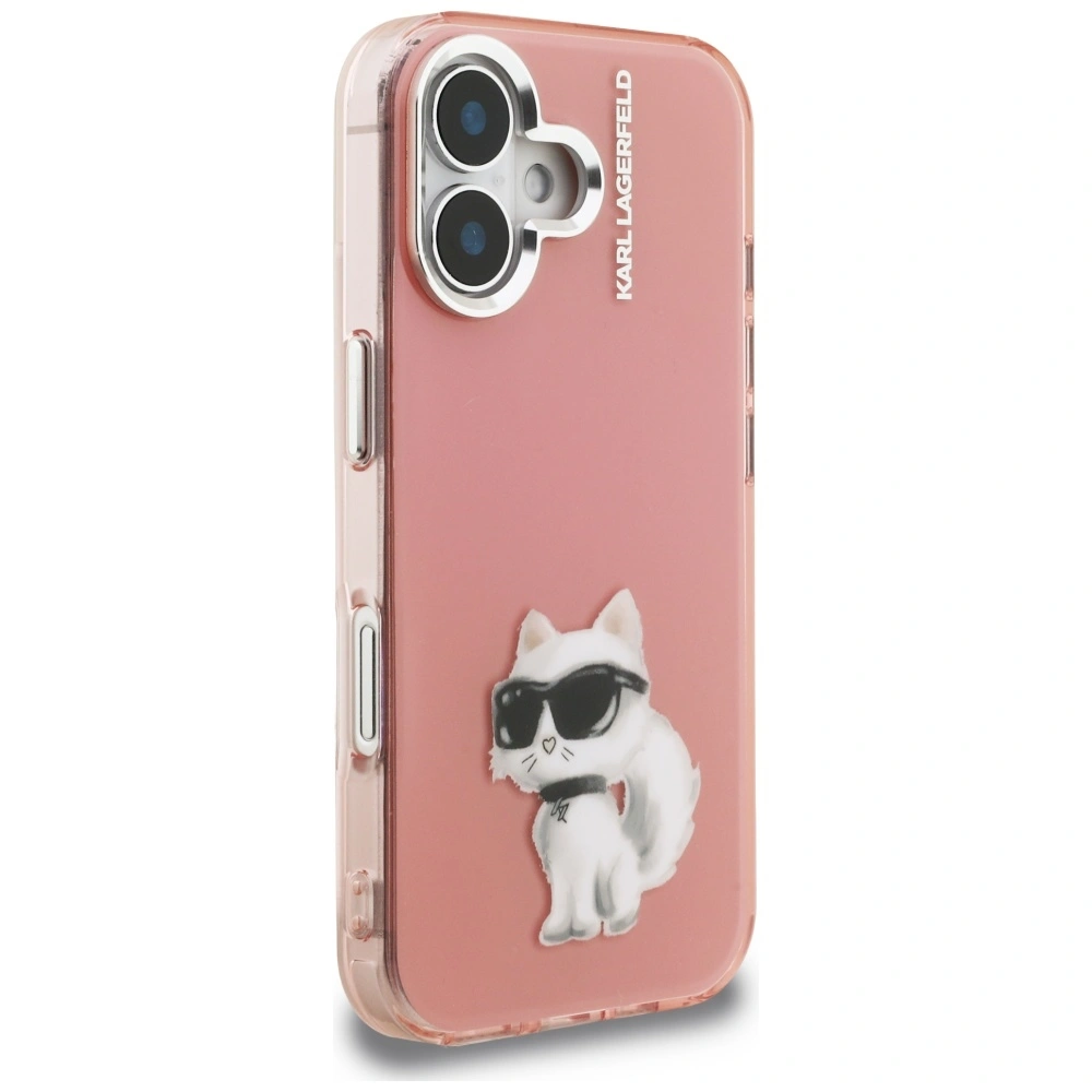 Kryt Karl Lagerfeld IML Aquarelle Choupette & Logo Apple iPhone 16 pink