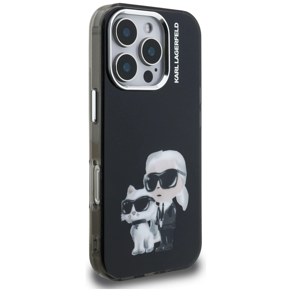 Kryt Karl Lagerfeld IML Aquarelle Karl & Choupette & Logo Apple iPhone 16 Pro black