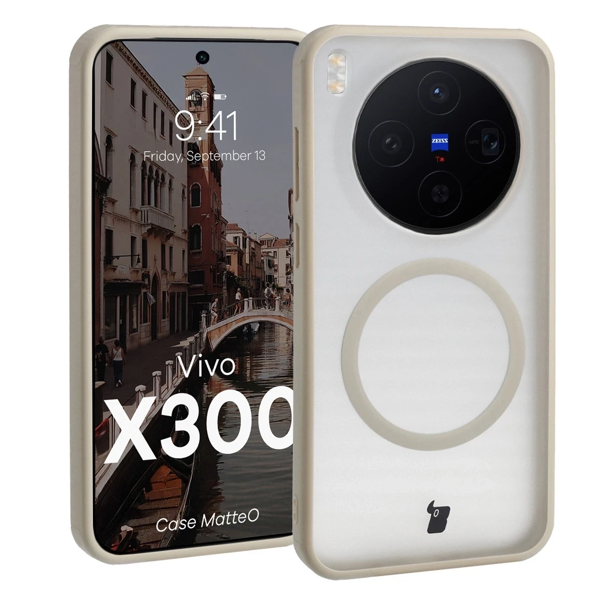Kryt Bizon Case MatteO Magnetic Vivo X300 smoky beige