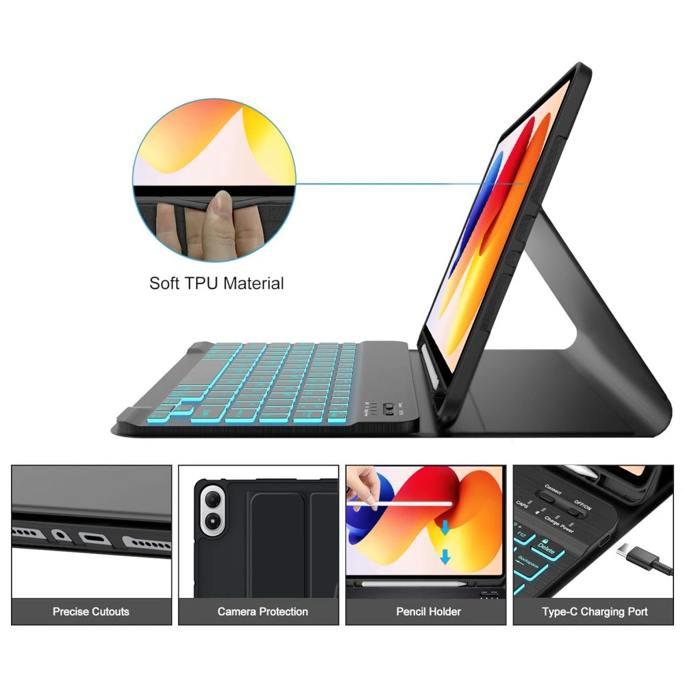 Kryt Tech-Protect SmartCase Pen + Keyboard Xiaomi Poco Pad M1 / Redmi Pad 2 Pro 12.1 Black