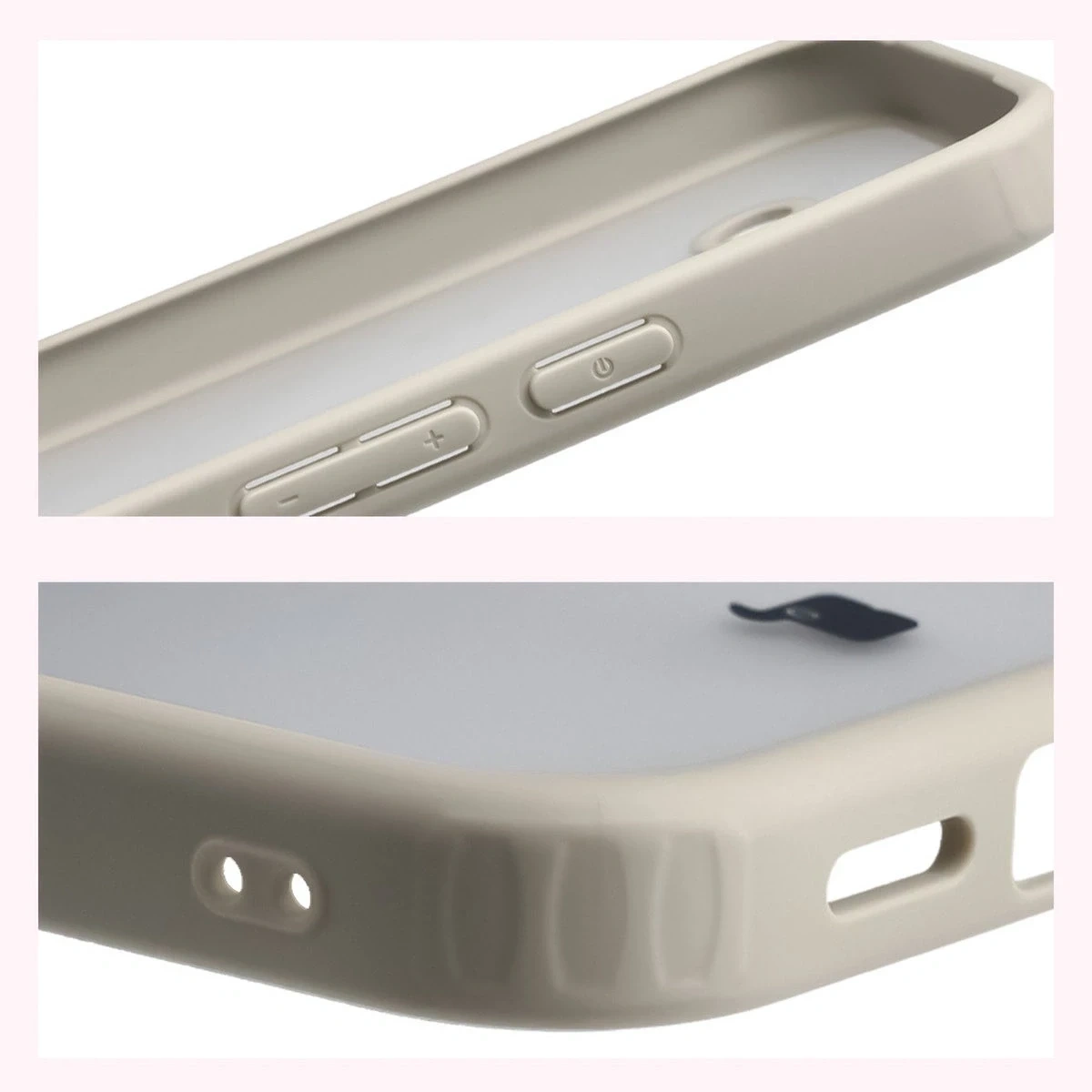Kryt Bizon Case Angelo Google Pixel 10a semi-transparent with a beige frame