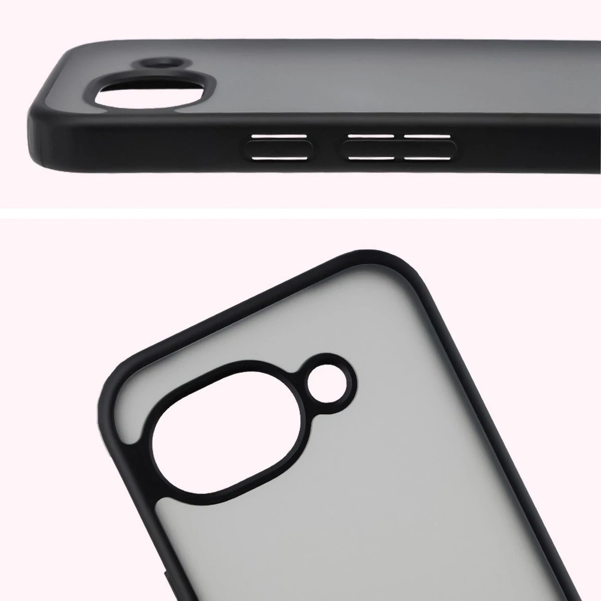 Kryt Bizon Case Angelo Google Pixel 10a smoked with a black frame