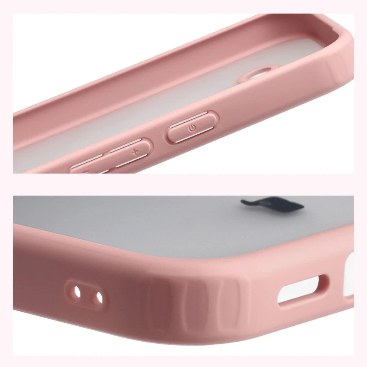 Kryt Bizon Case Angelo Google Pixel 10a semi-transparent with a light pink frame