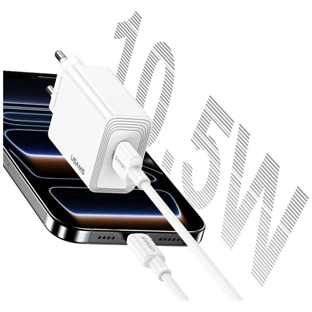 Síťová nabíječka USAMS T69 10.5W 2.1A USB-A  White