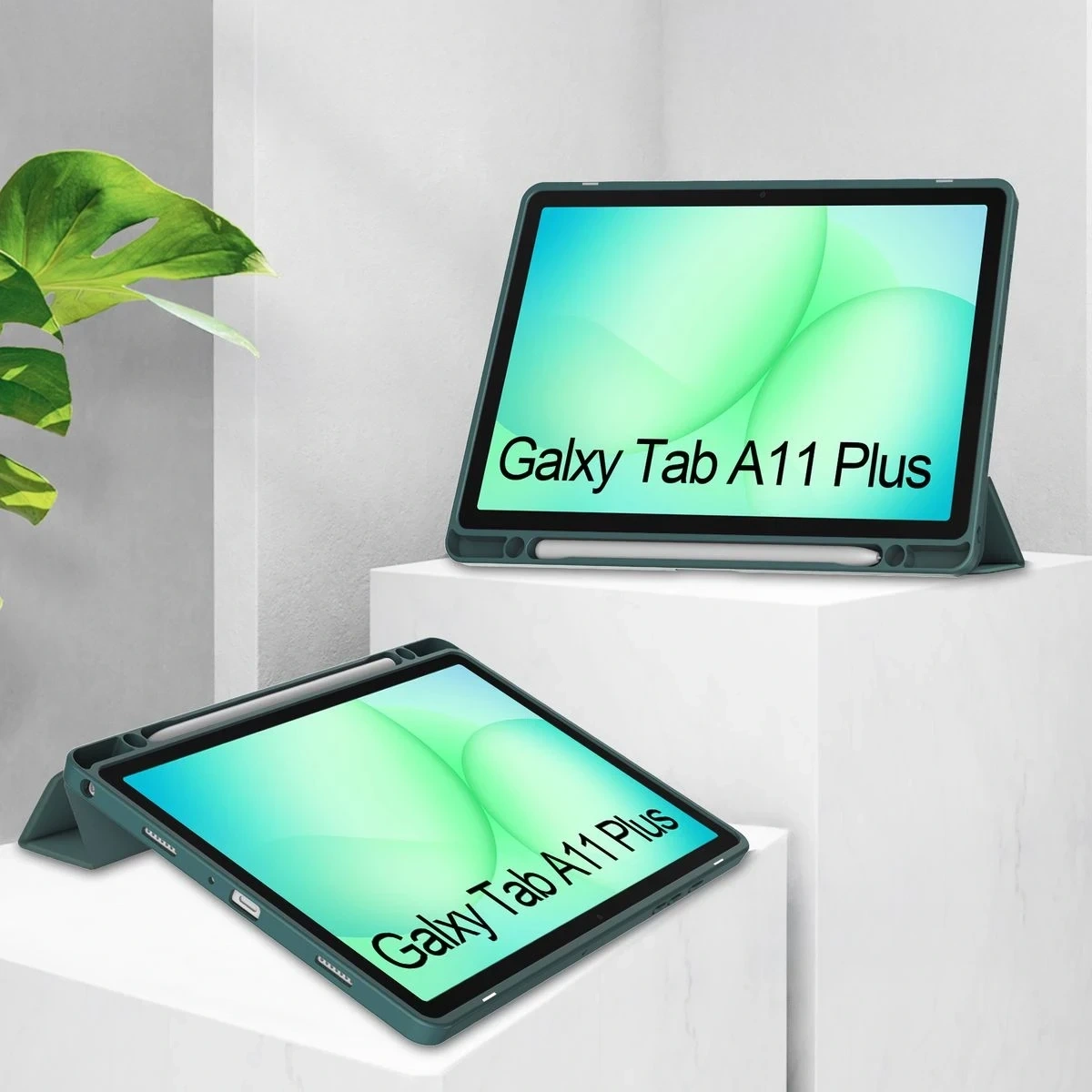 Kryt Bizon Case Tab Clear Matt Samsung Galaxy Tab A11+ Plus / A9+ Plus dark green