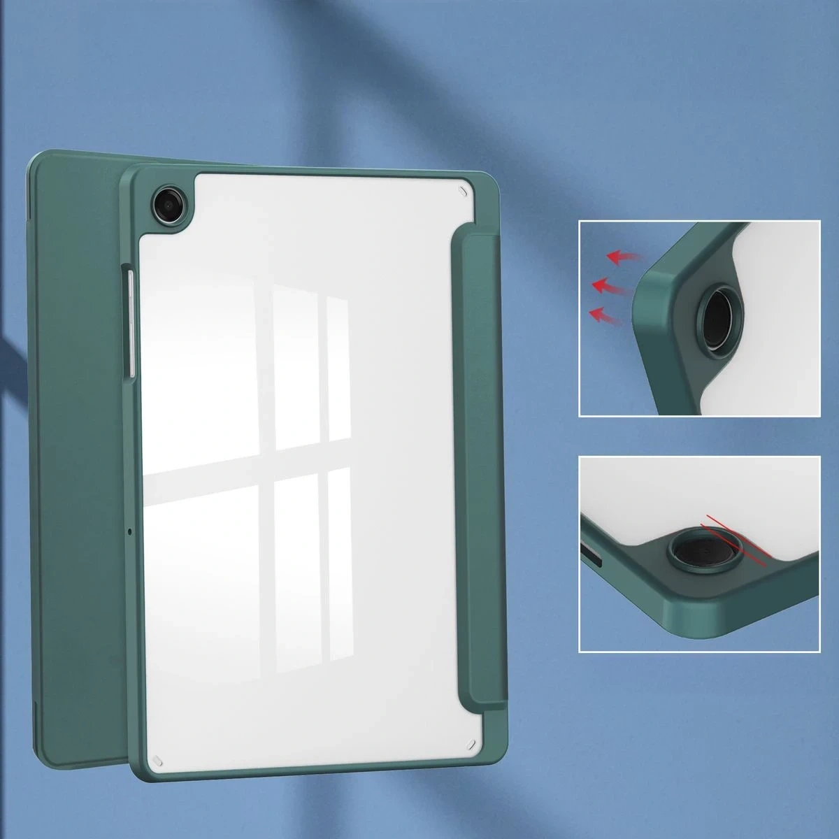 Kryt Bizon Case Tab Clear Matt Samsung Galaxy Tab A11+ Plus / A9+ Plus dark green