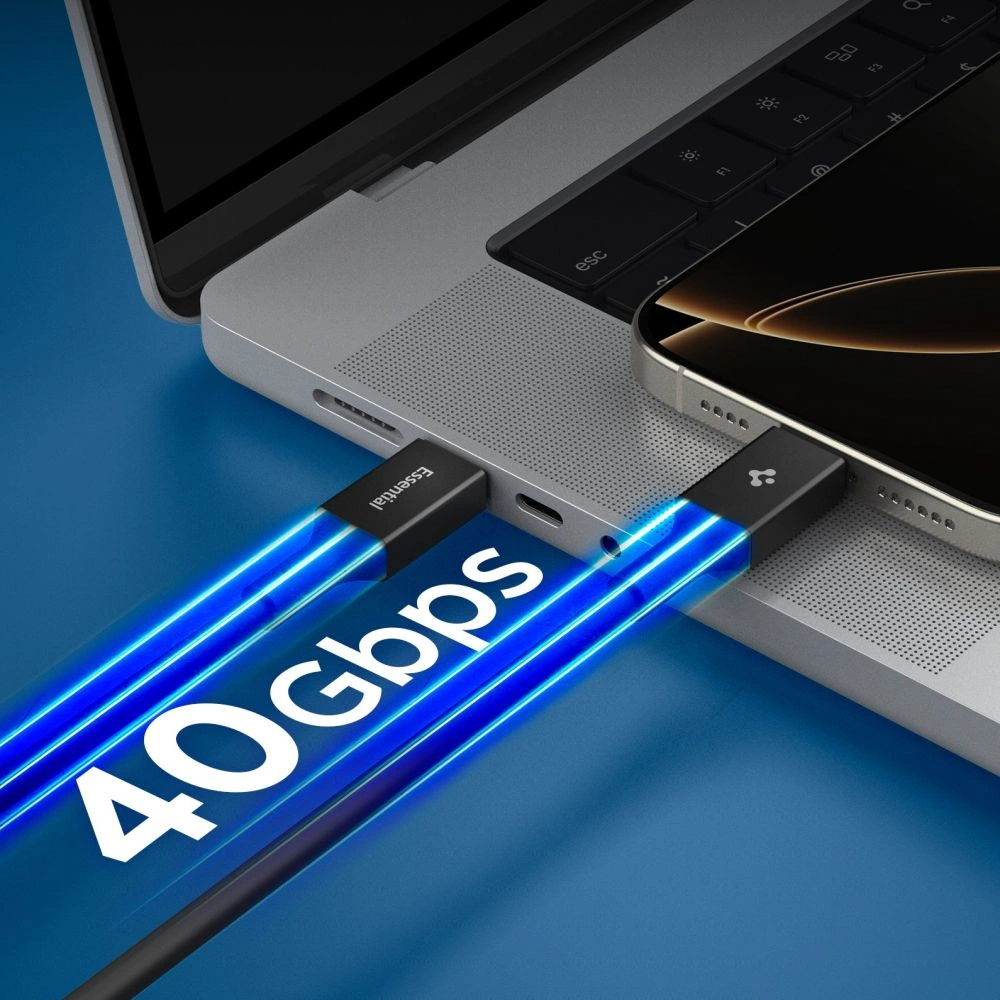 Spigen EB24012CC Essential USB-C Cable 240W 120cm Black