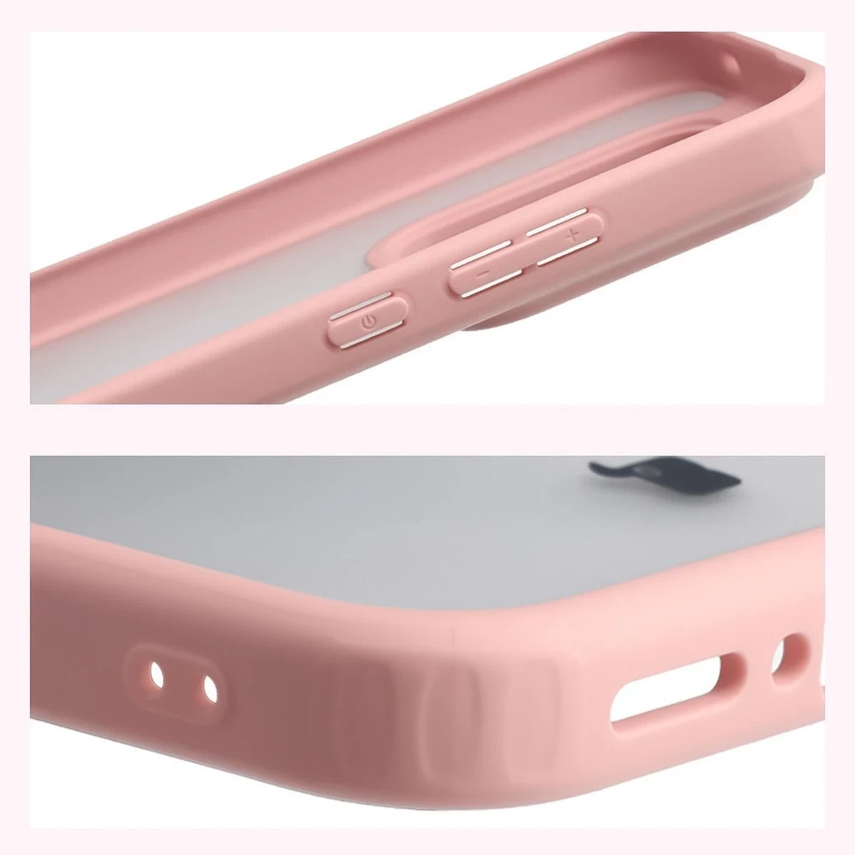 Kryt Bizon Case Angelo Realme GT 8 Pro semi-transparent with a light pink frame