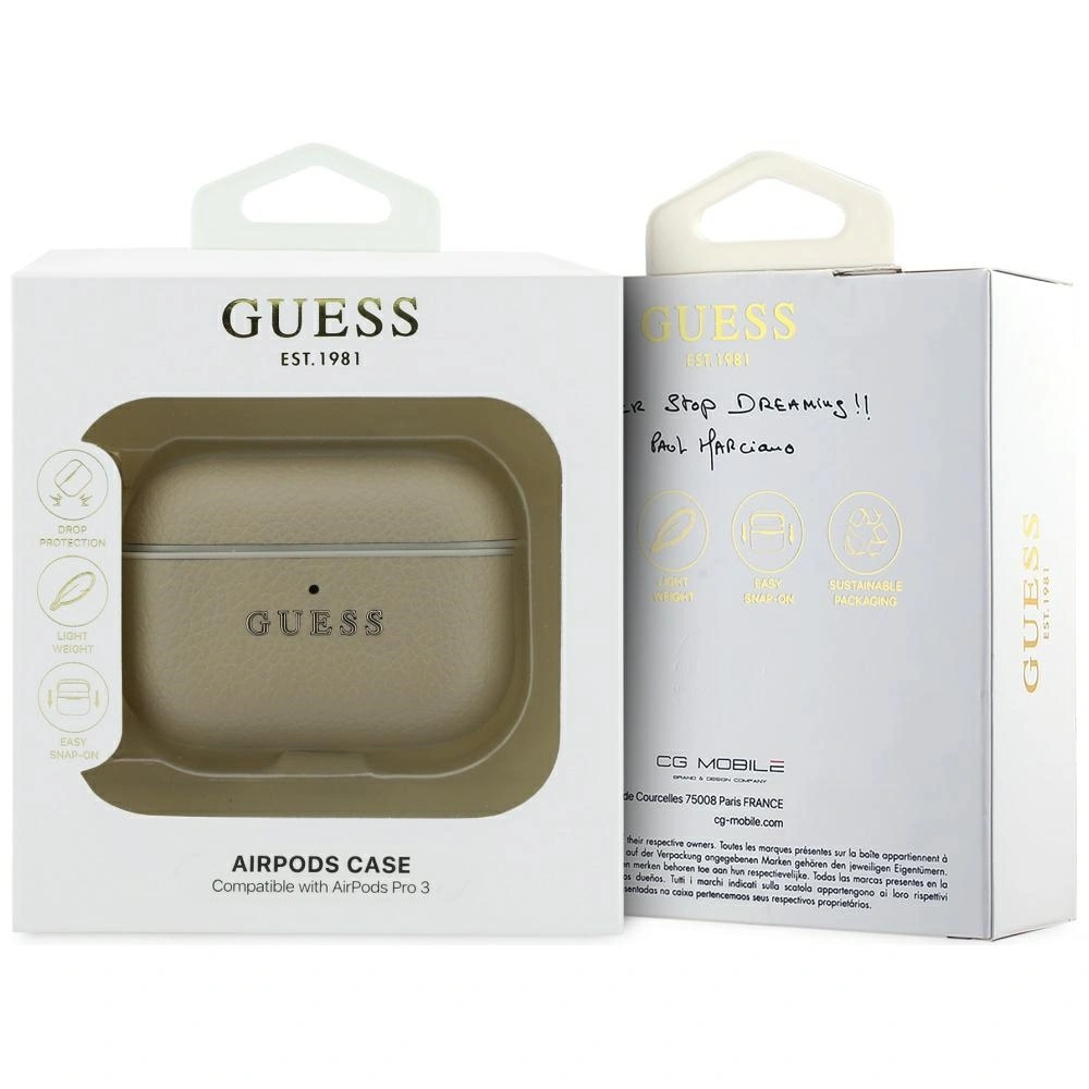Kryt Guess Grained Classic Logo Hook Apple AirPods Pro 3 gold