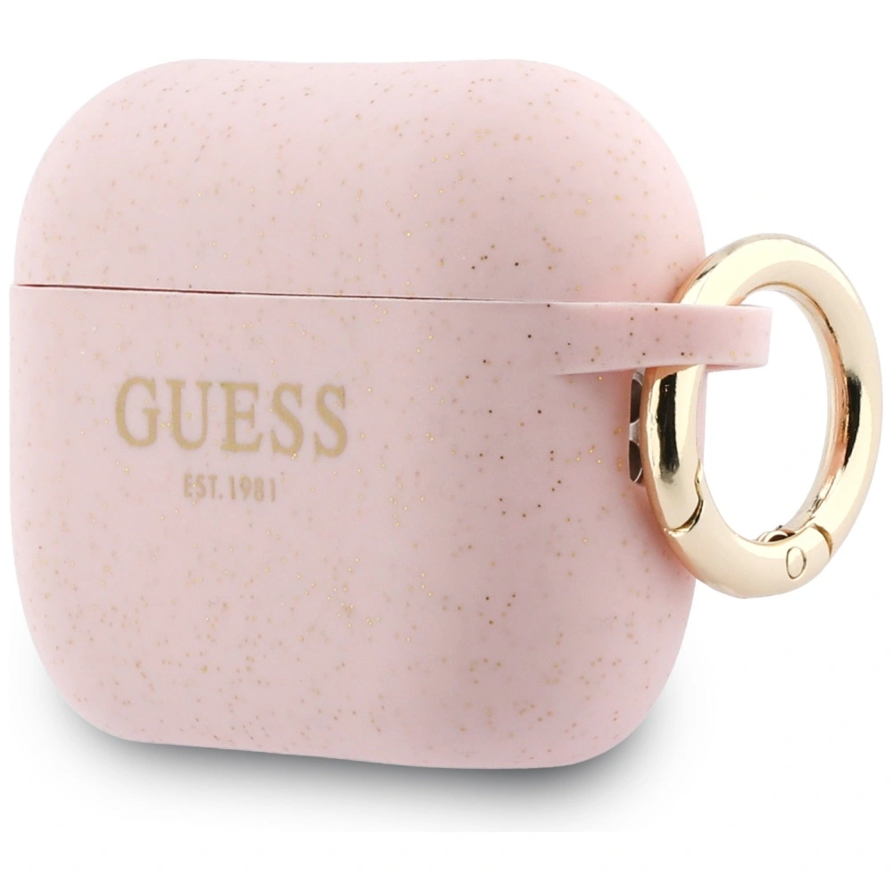 Kryt Guess Silicone Glitter Ring Apple AirPods Pro 3 pink