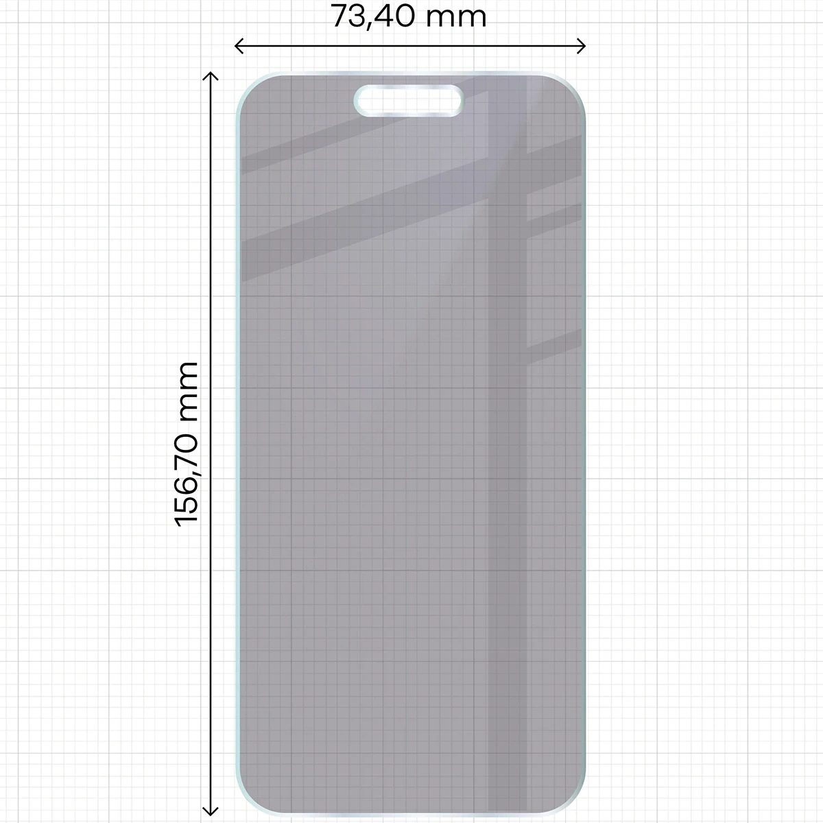 Kryt Prywatyzujące szkło hybrydowe Bizon Glass Mule Shadow do iPhone 16 Plus, matowe