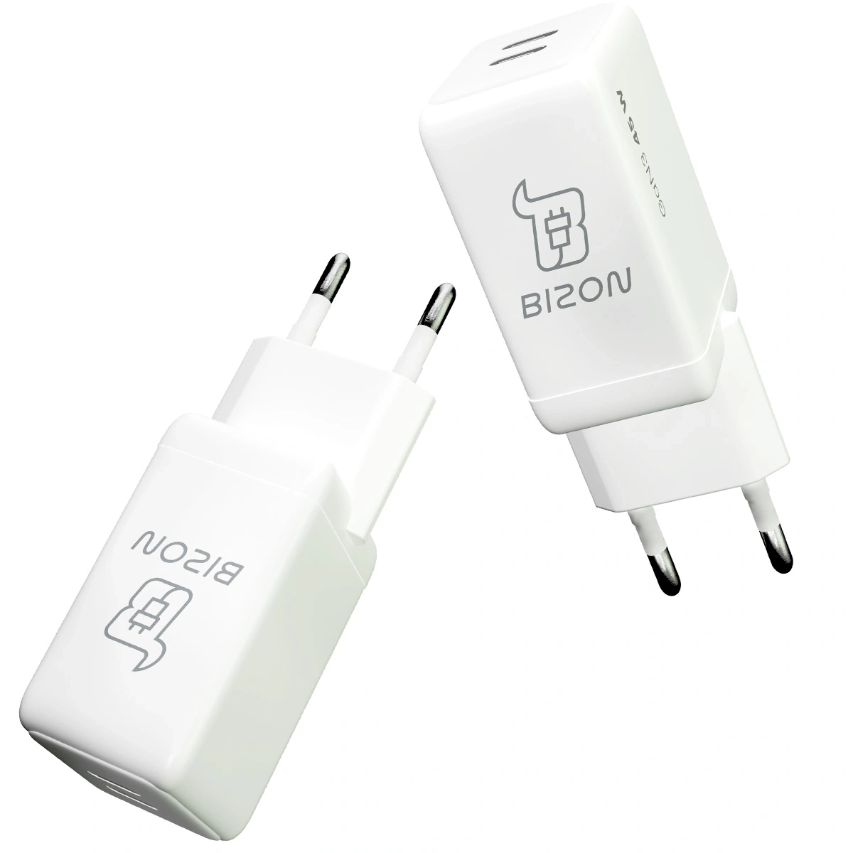 Síťová nabíječka Bizon Charger VT-25B 25W USB-C PD, USB-A QC 4.0 GAN3 white