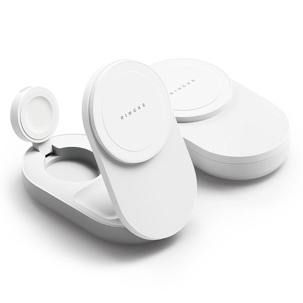 Bezdrátová nabíječka Ringke Qi2.2 25w 3in1 Magnetic MagSafe Wireless Folding Charger White