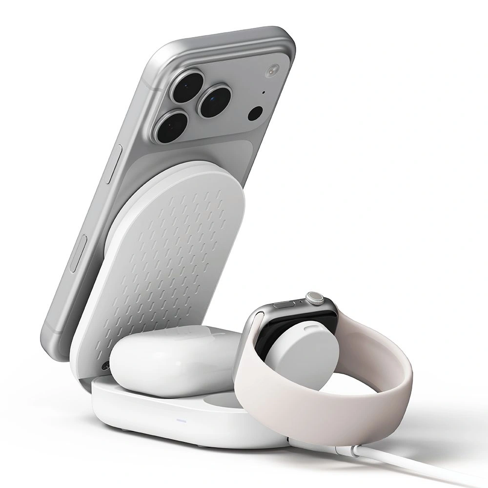 Bezdrátová nabíječka Ringke Qi2.2 25w 3in1 Magnetic MagSafe Wireless Folding Charger White