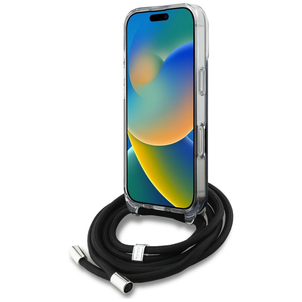 Kryt Karl Lagerfeld IML Crossbody Karl&Choupette Head Apple iPhone 16 Pro Max black