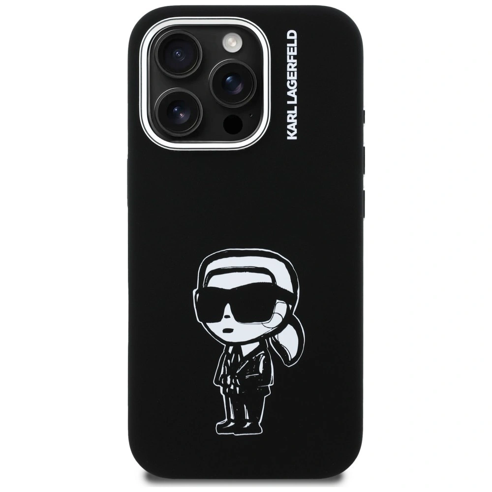 Kryt Karl Lagerfeld Silicone Karl Sketch MagSafe Apple iPhone 16 Pro black