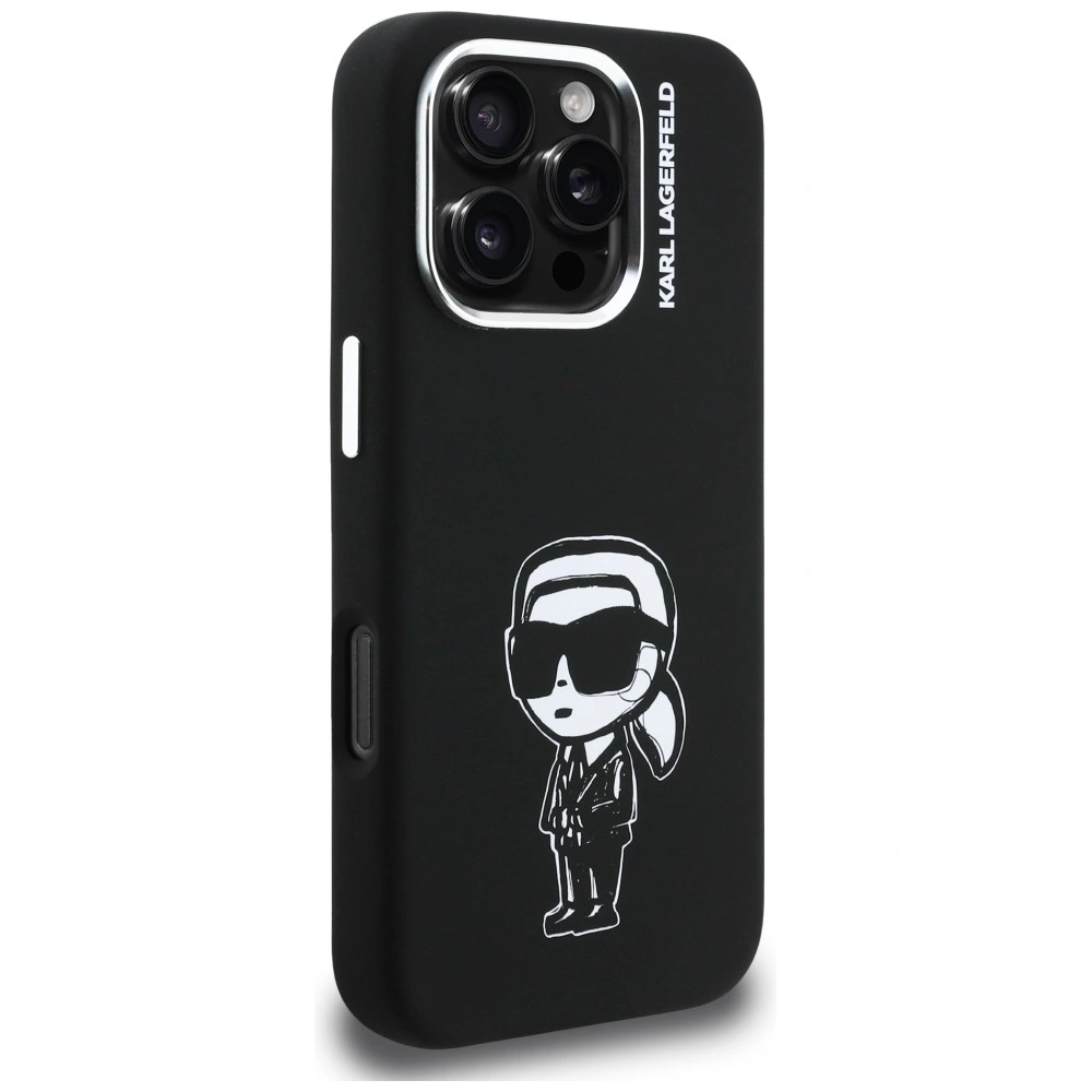 Kryt Karl Lagerfeld Silicone Karl Sketch MagSafe Apple iPhone 16 Pro black