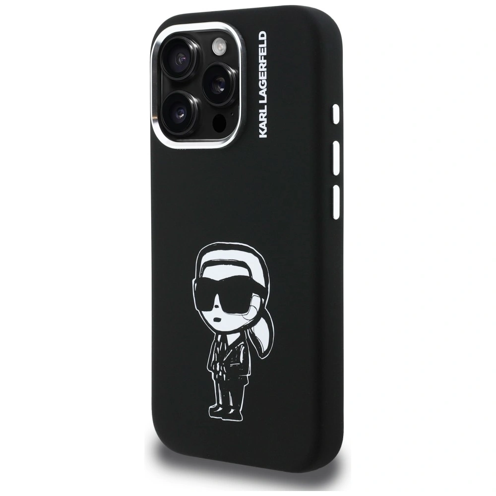 Kryt Karl Lagerfeld Silicone Karl Sketch MagSafe Apple iPhone 16 Pro Max black