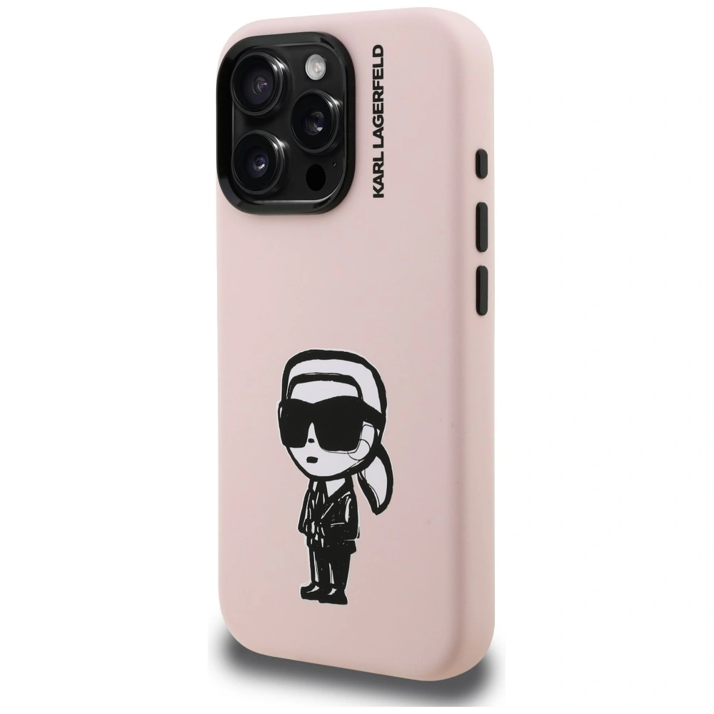 Kryt Karl Lagerfeld Silicone Karl Sketch MagSafe Apple iPhone 16 Pro Max pink